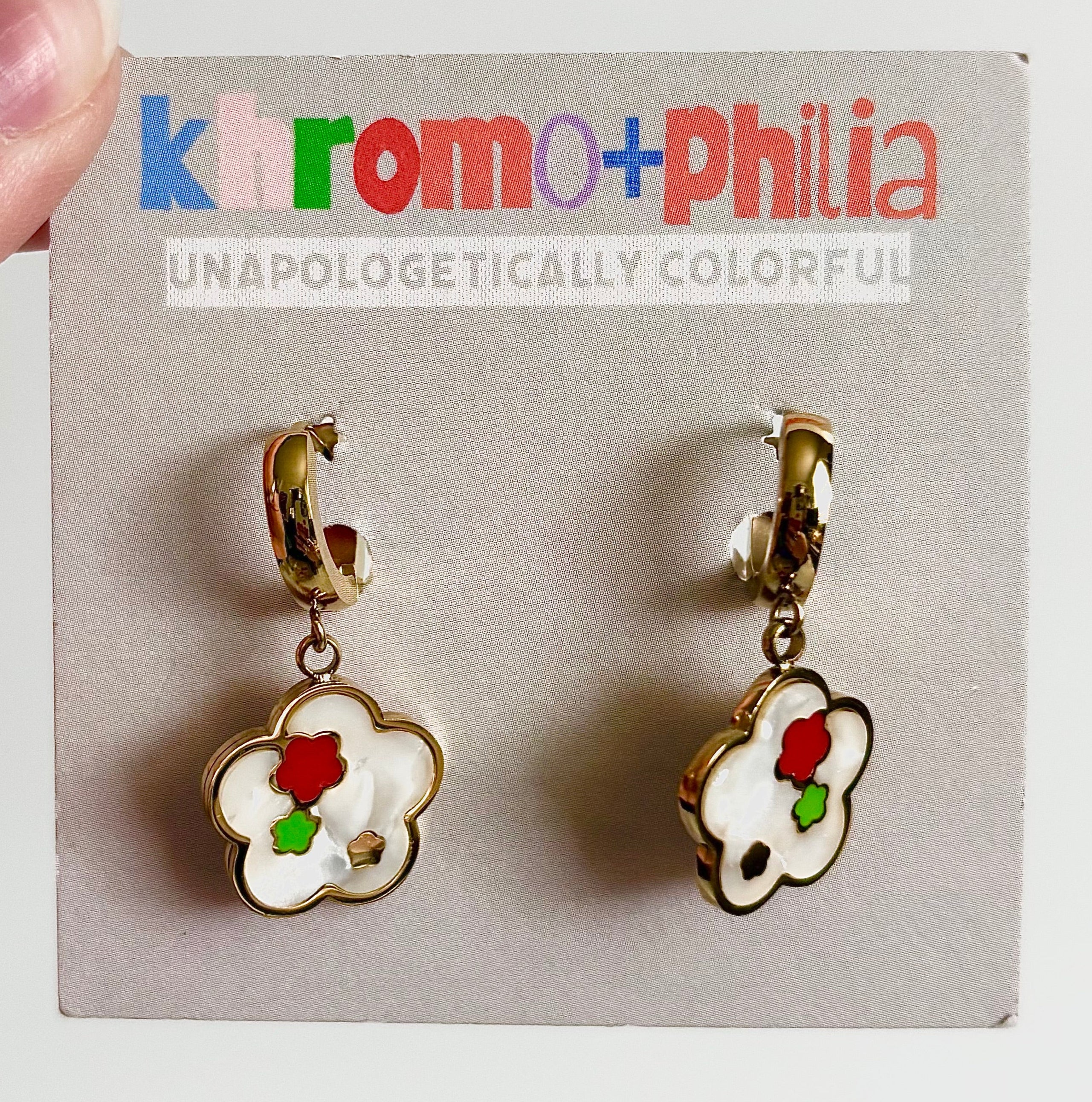 khromo+philia - Floral Huggie Earrings