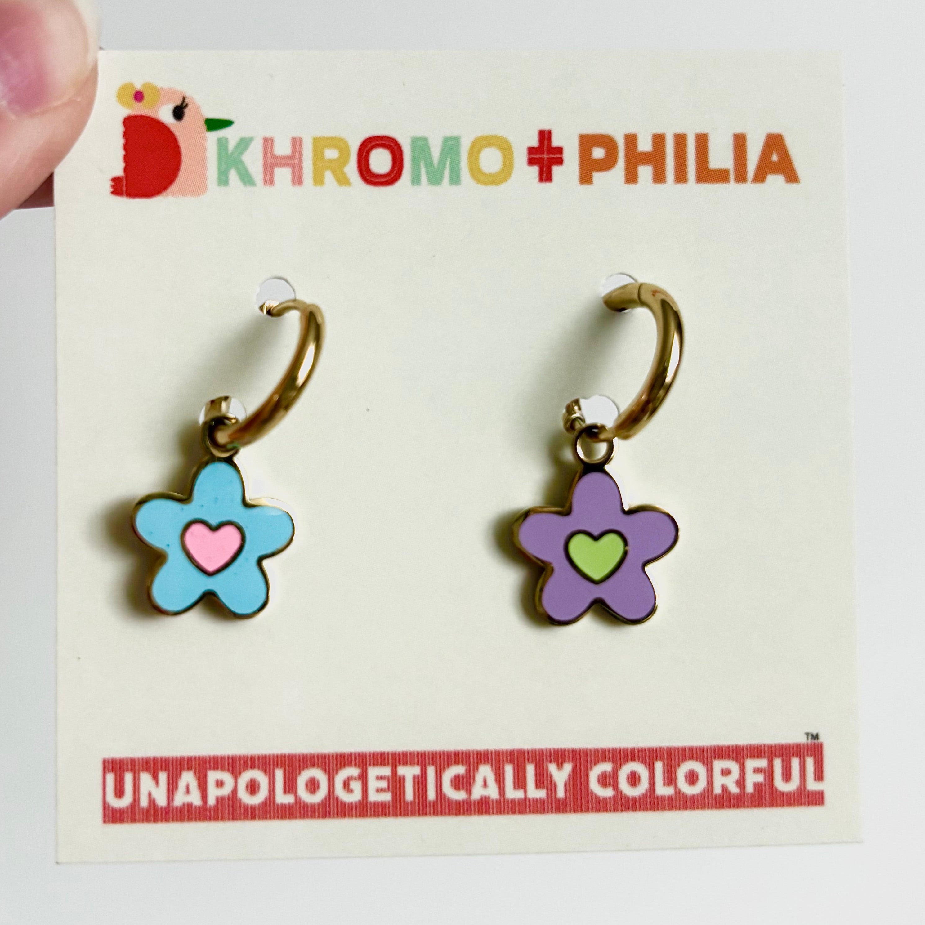khromo+philia - Floral Huggie Earrings