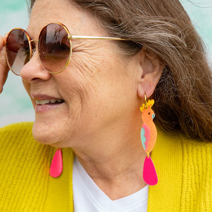 KHROMO+PHILIA - Pink Cockatoo Earrings