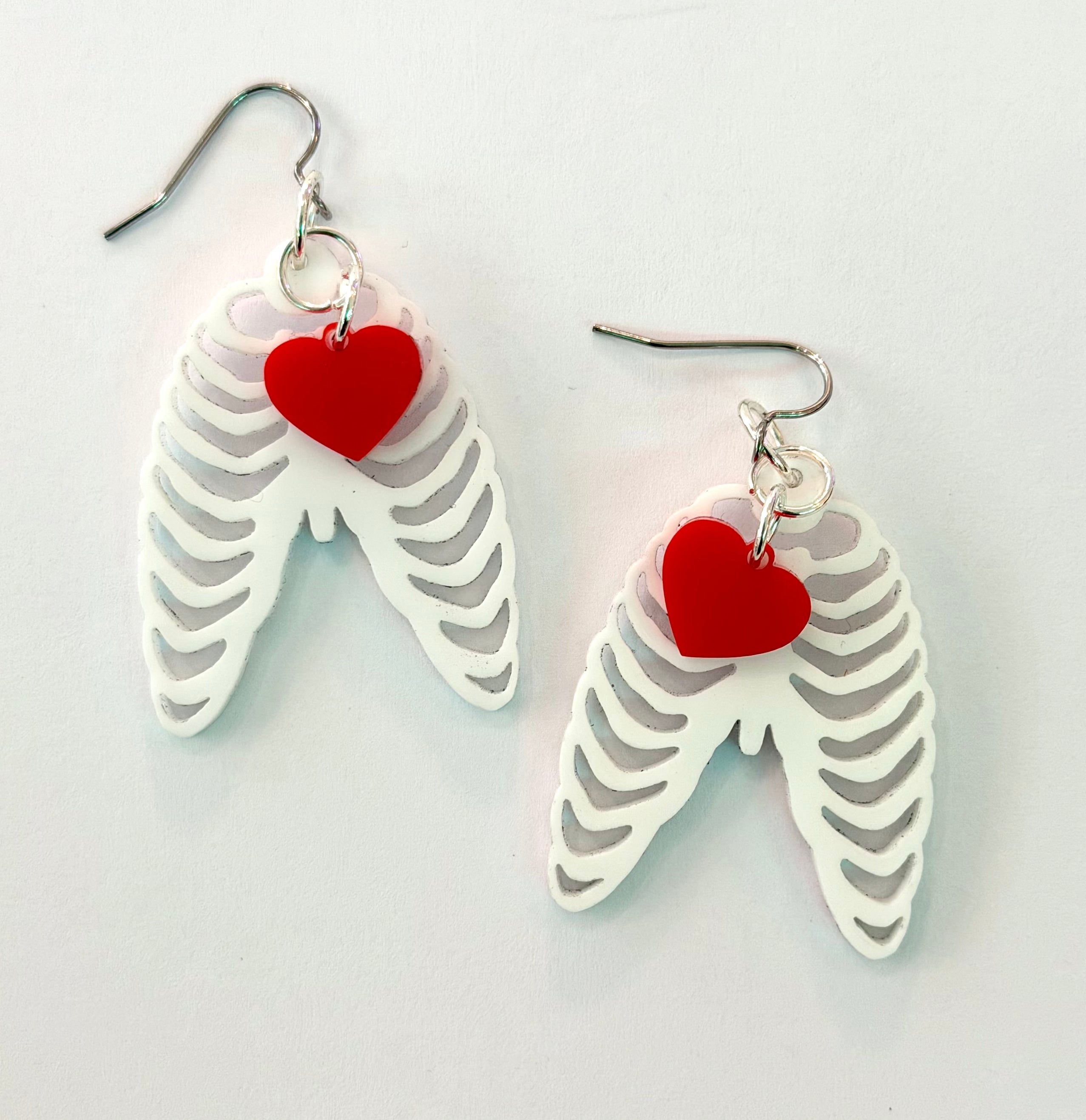 Awesome by Jenna - Heart + Ribs Earrings