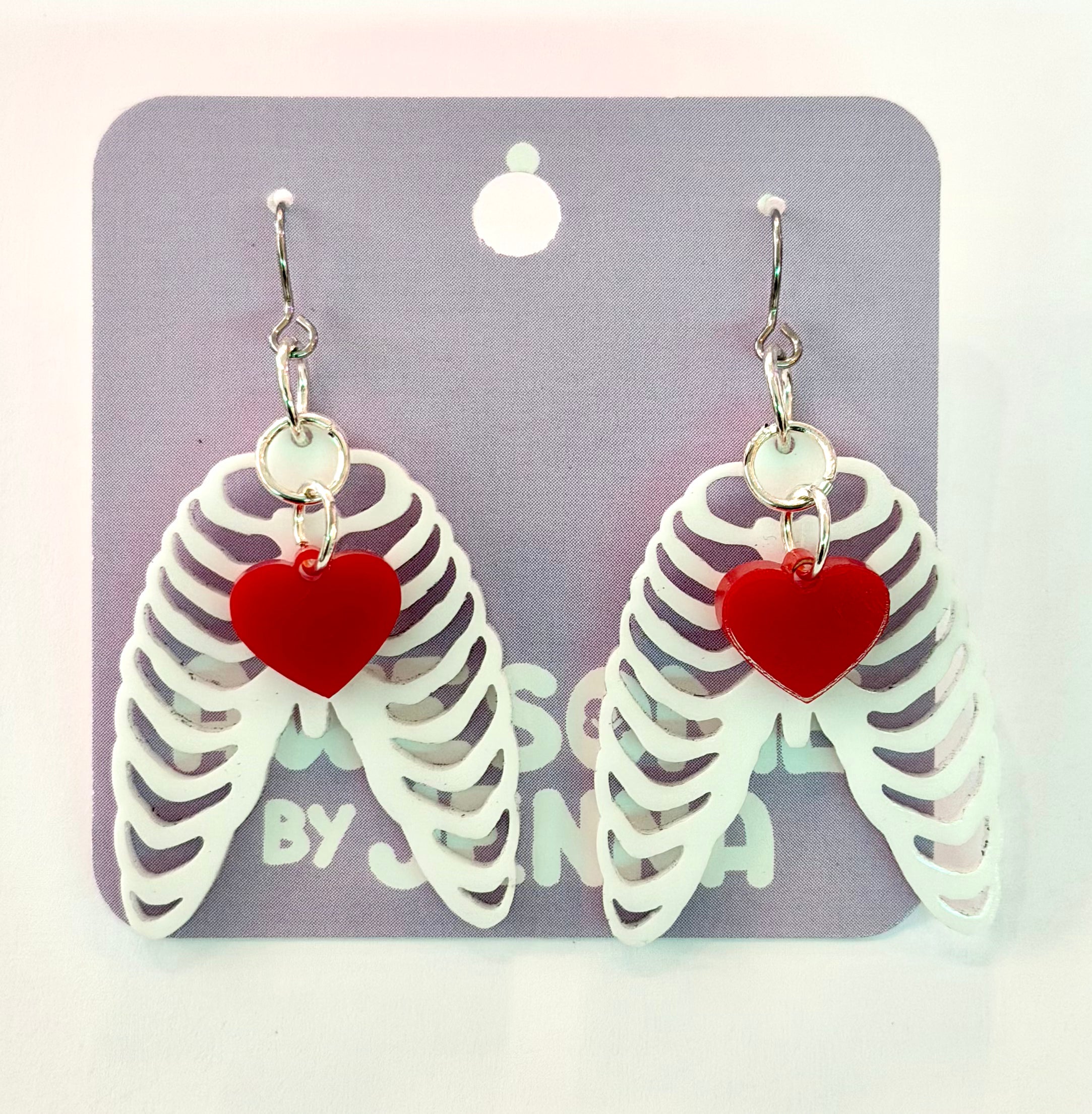 Awesome by Jenna - Heart + Ribs Earrings