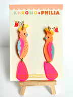 KHROMO+PHILIA - Pink Cockatoo Earrings