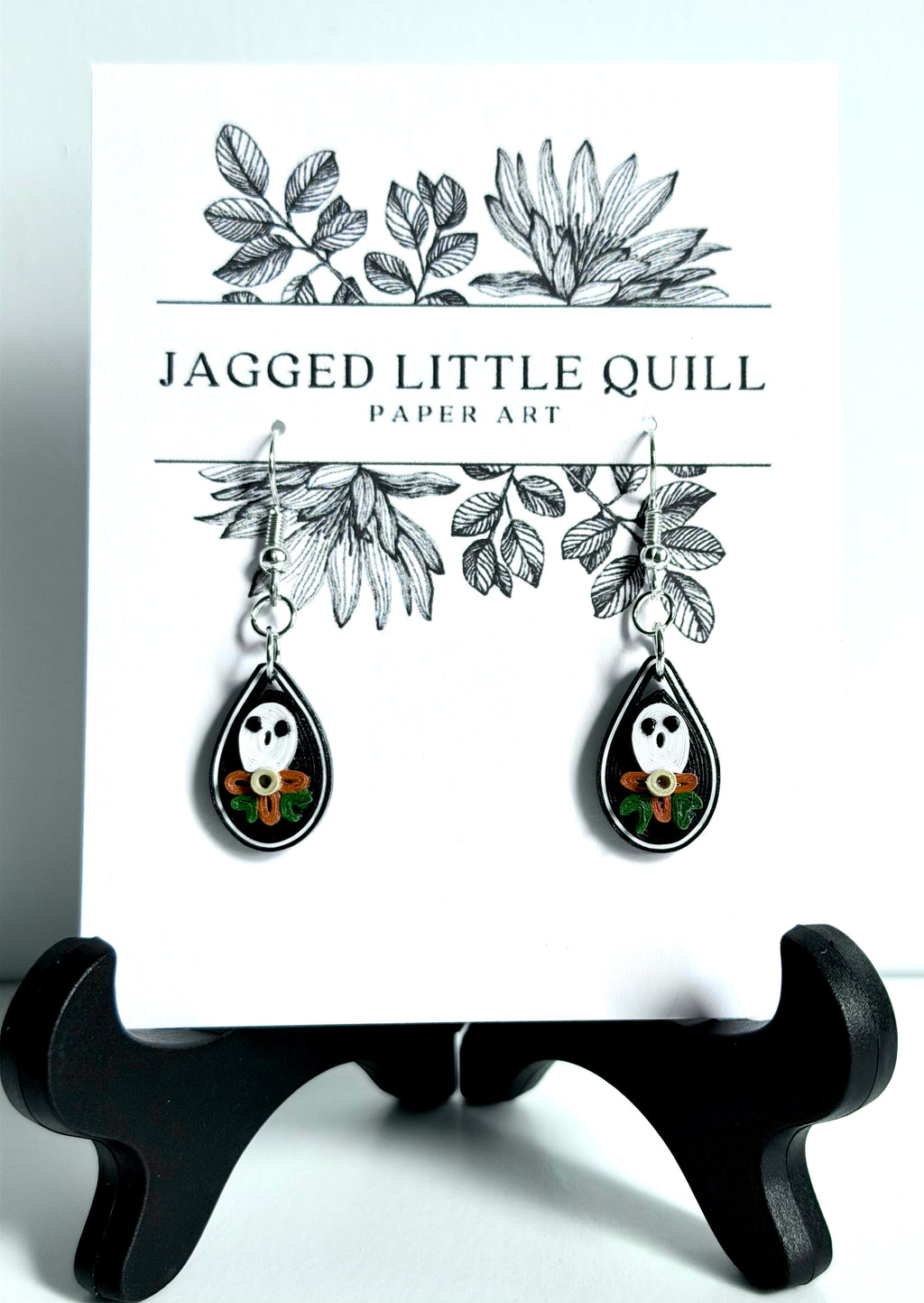 Jagged Little Quill - Spooky Paper Earrings