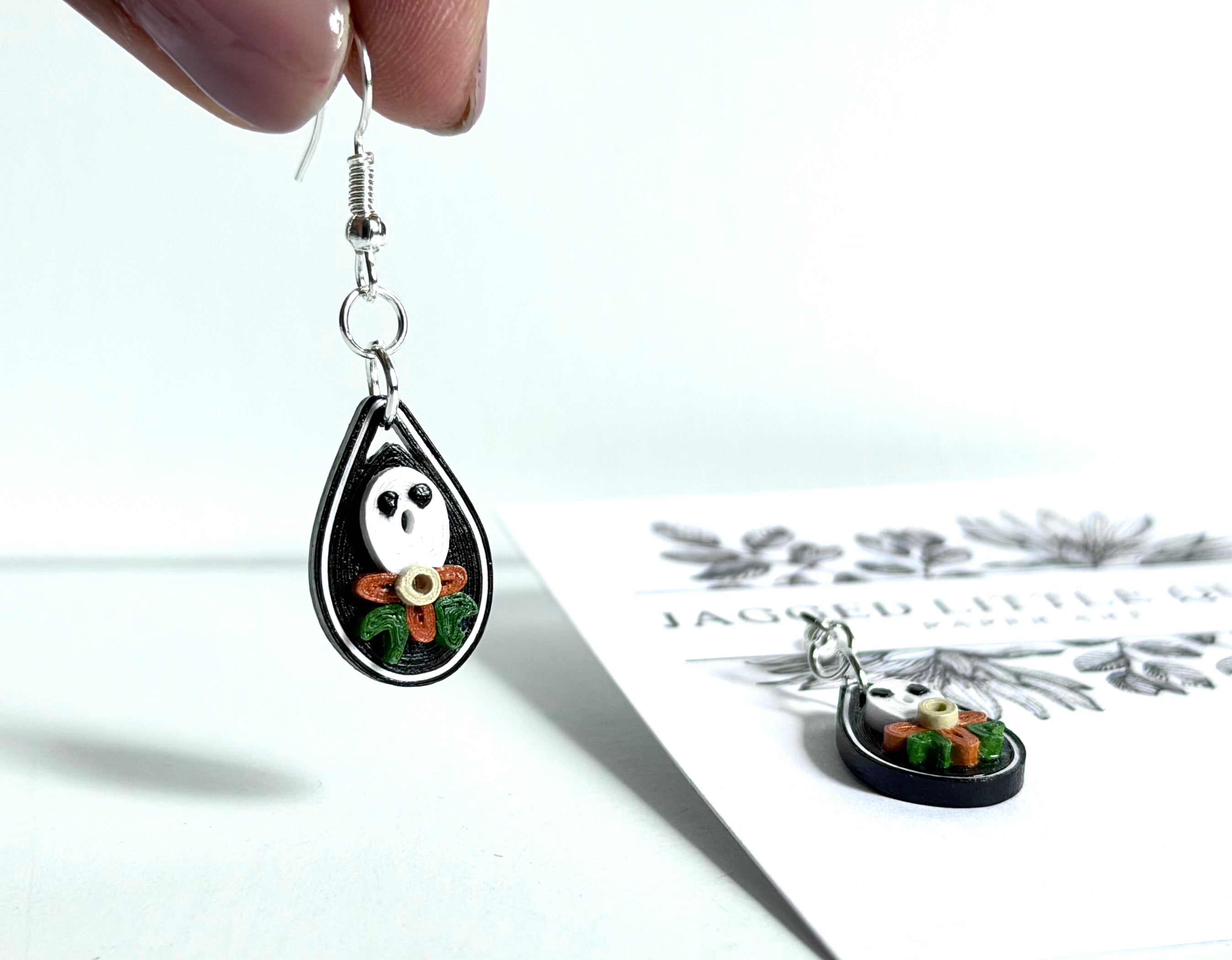 Jagged Little Quill - Spooky Paper Earrings
