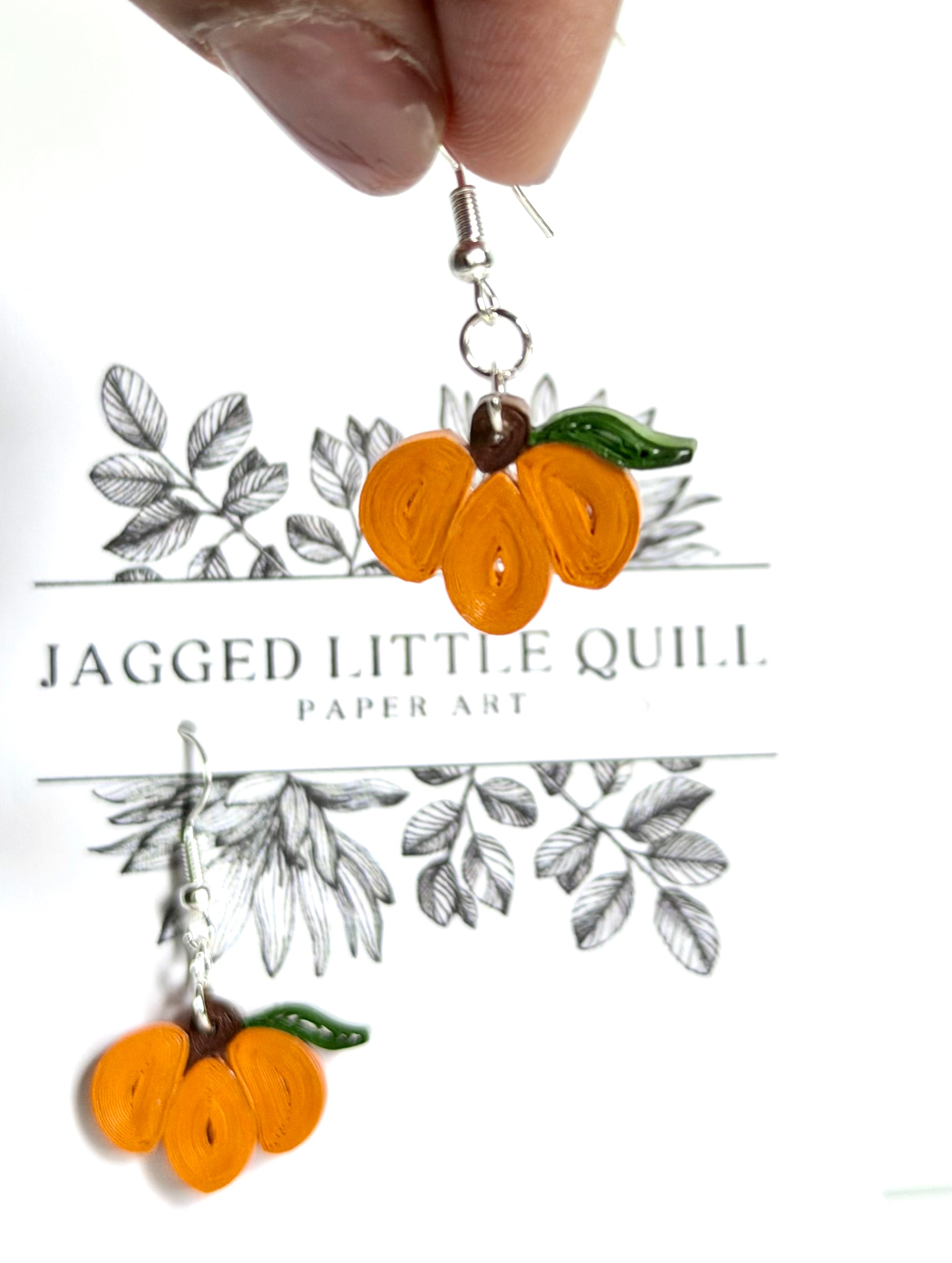 Jagged Little Quill - Spooky Paper Earrings