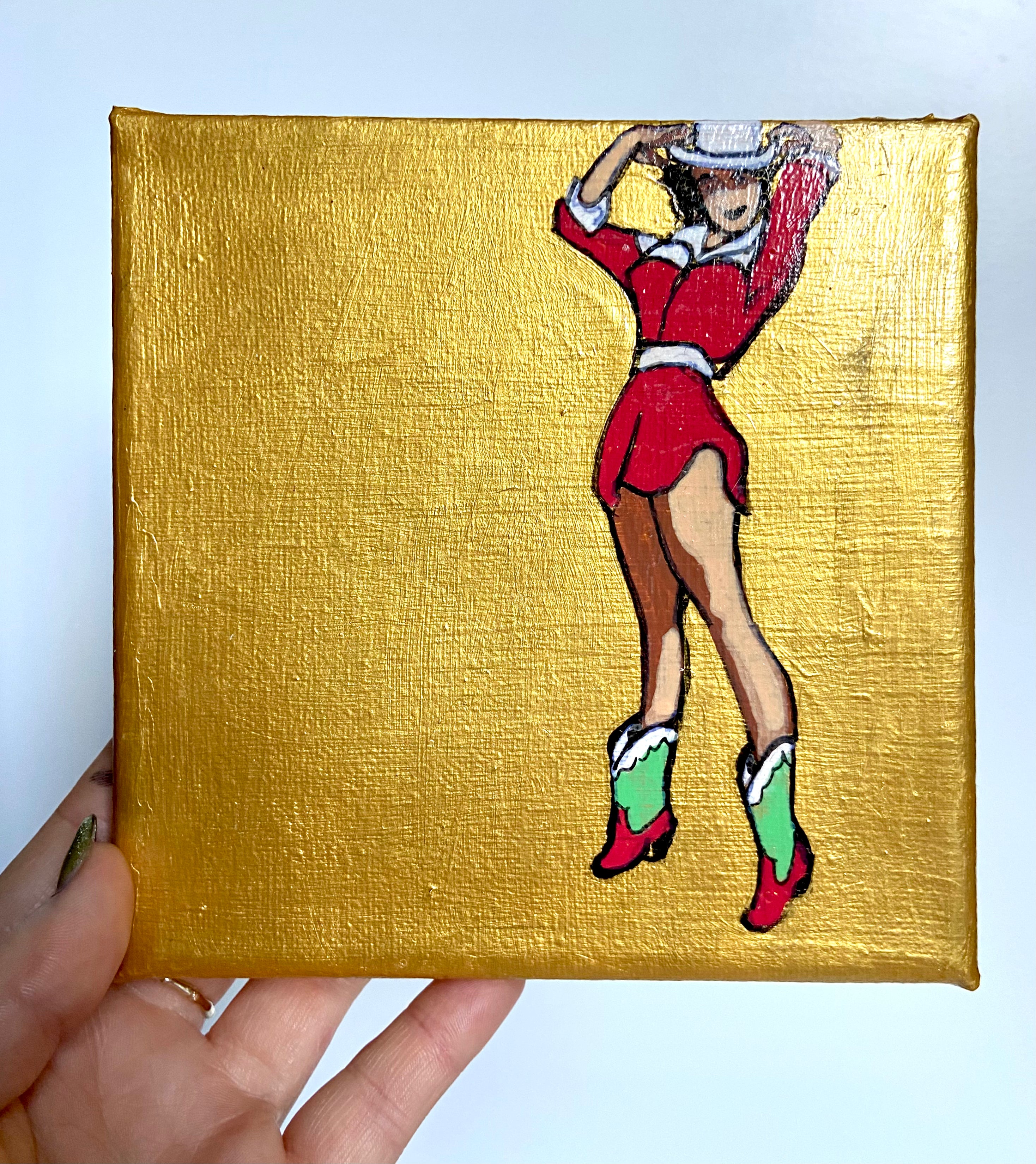Tiny Art Lady- Gold Girl