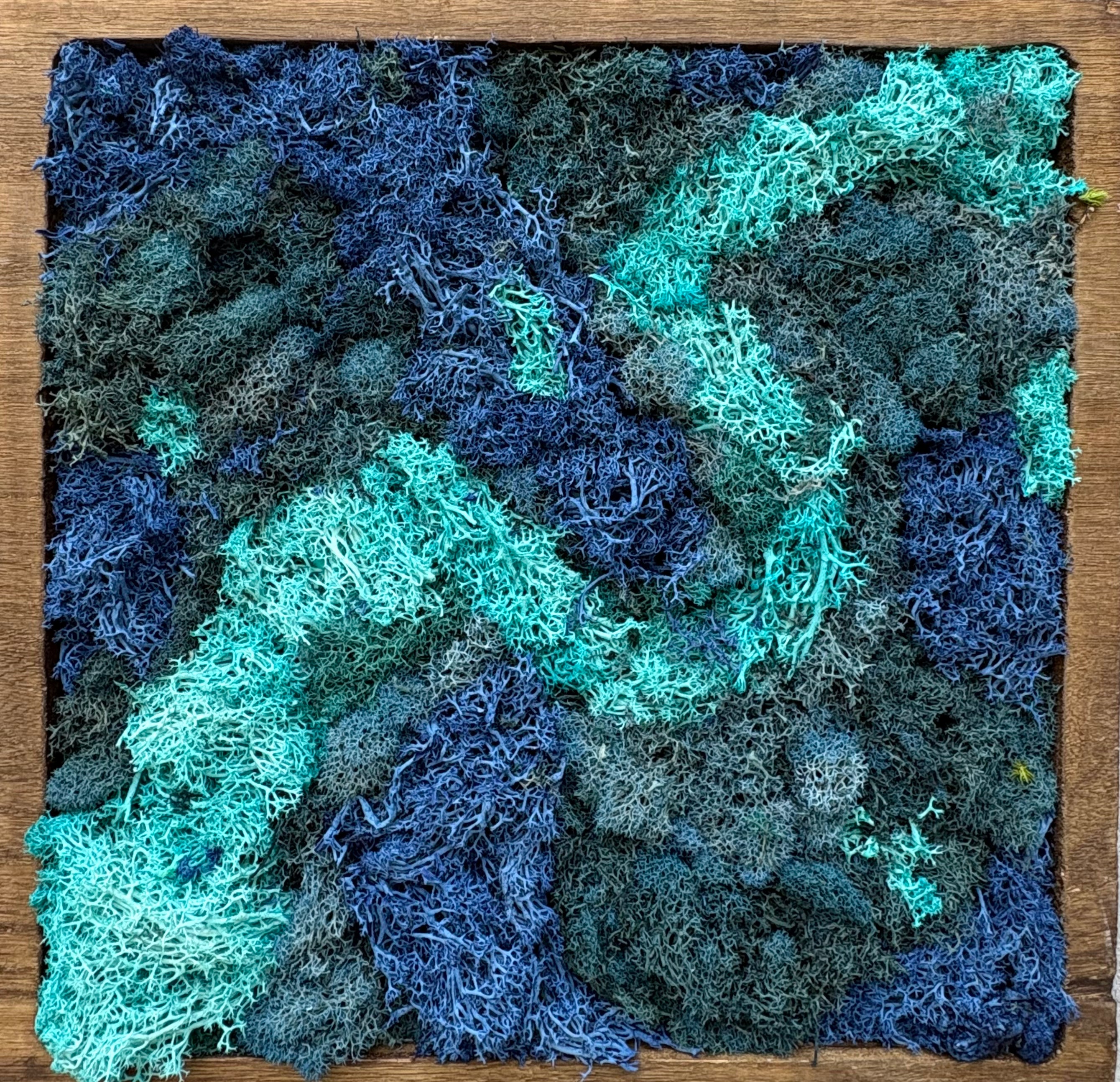Imani Burns - Blue Square Moss Art