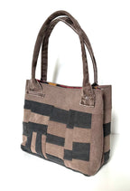 Indigo Upcycled - Black/Brown Patchwork Bag