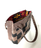 Indigo Upcycled - Black/Brown Patchwork Bag