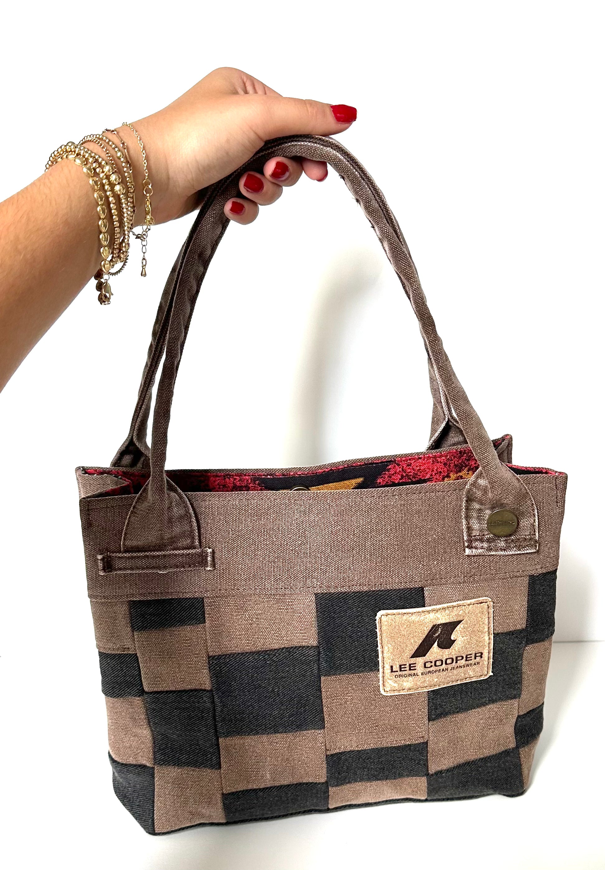 Indigo Upcycled - Black/Brown Patchwork Bag