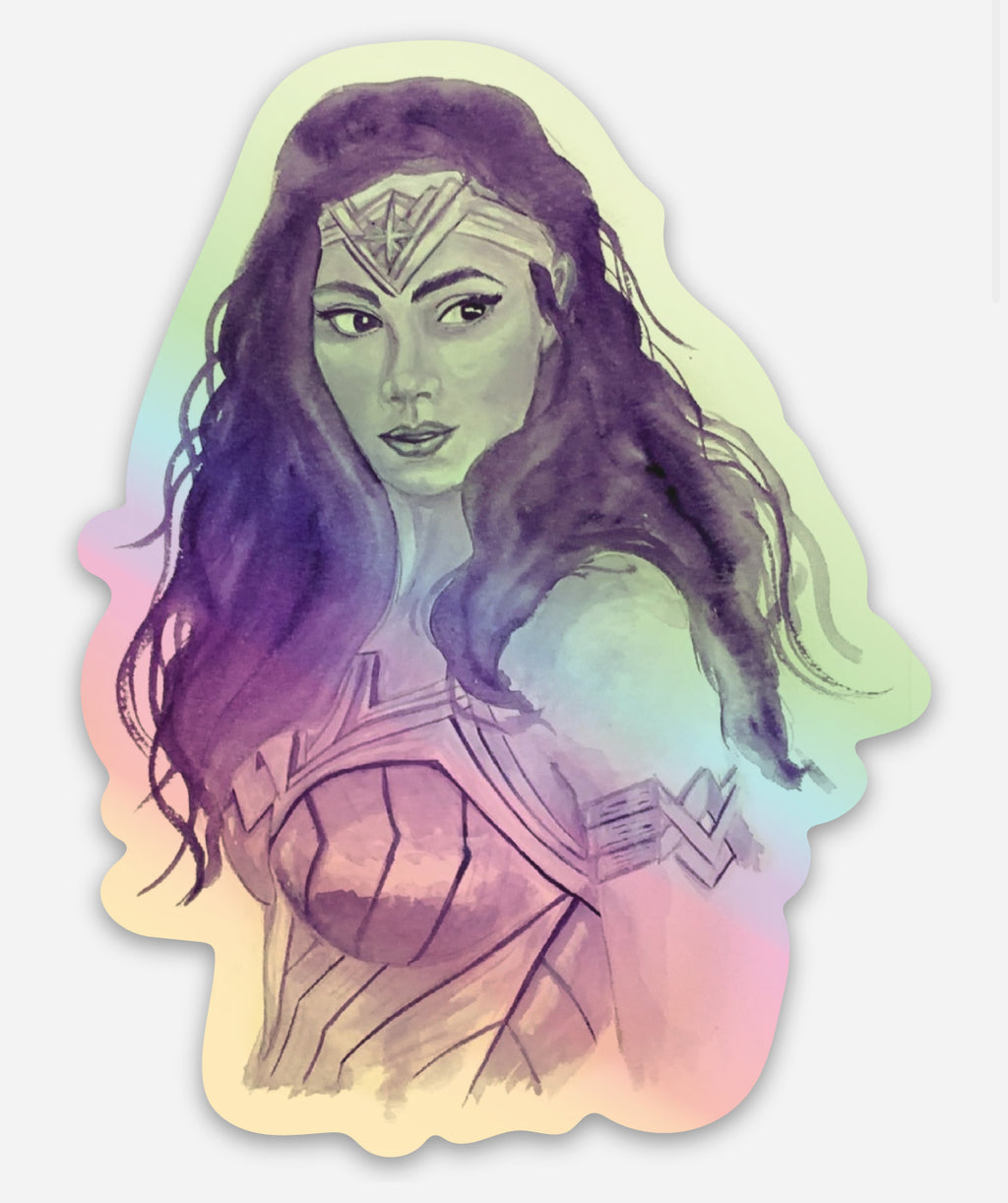Gretchen Leachman - Wonder Woman watercolor sticker