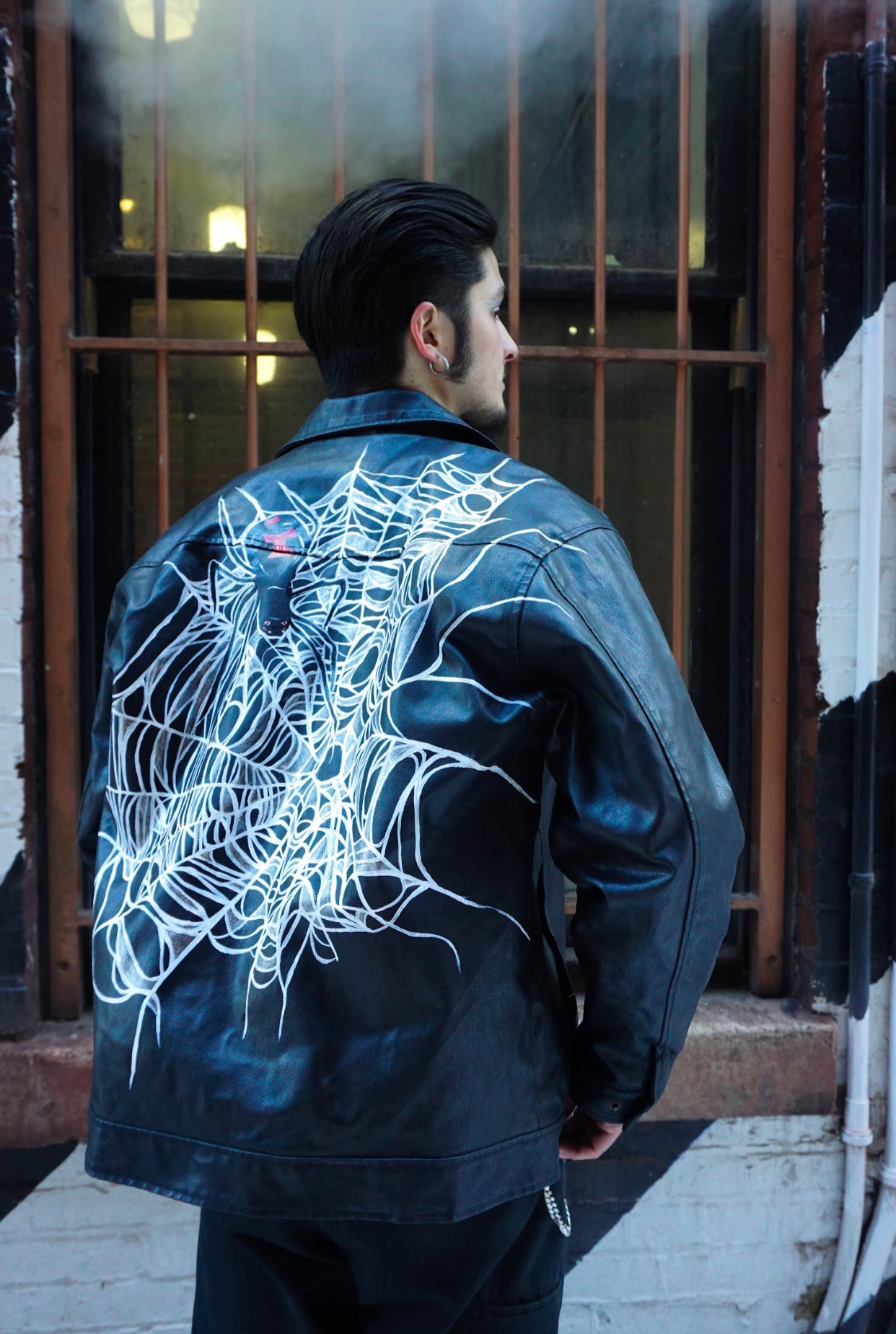 KMAE - Black Widow Painted Leather Jacket