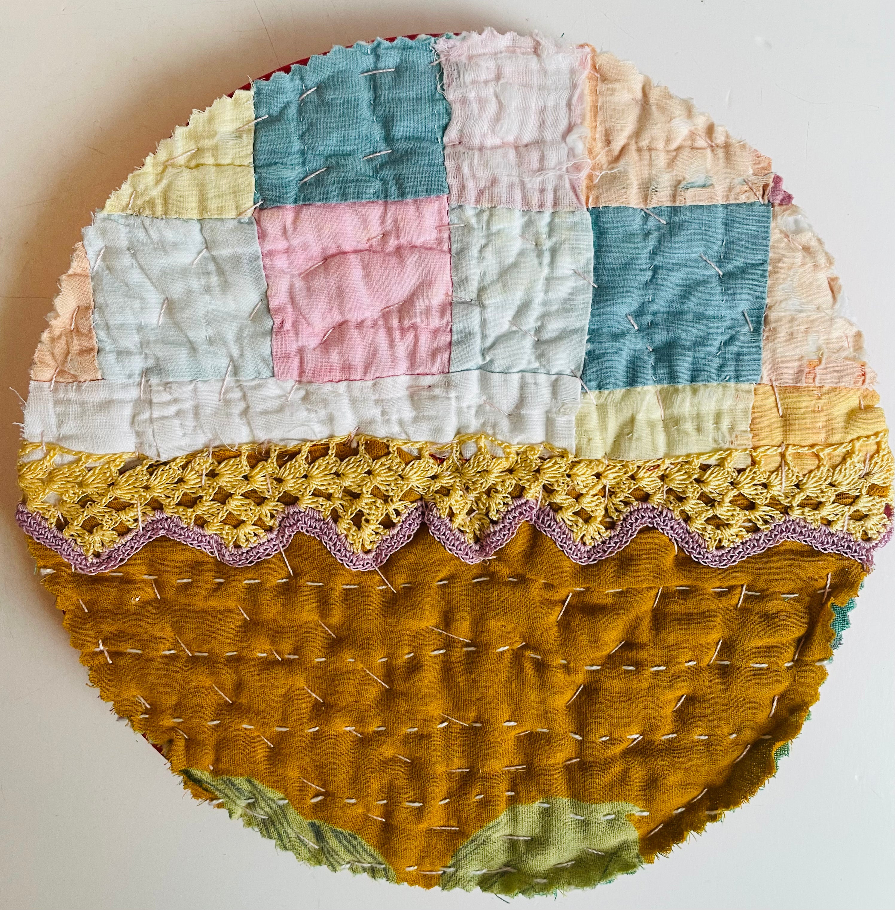 Mojo Quilts and More - Medium Round Fiber Art Pieces