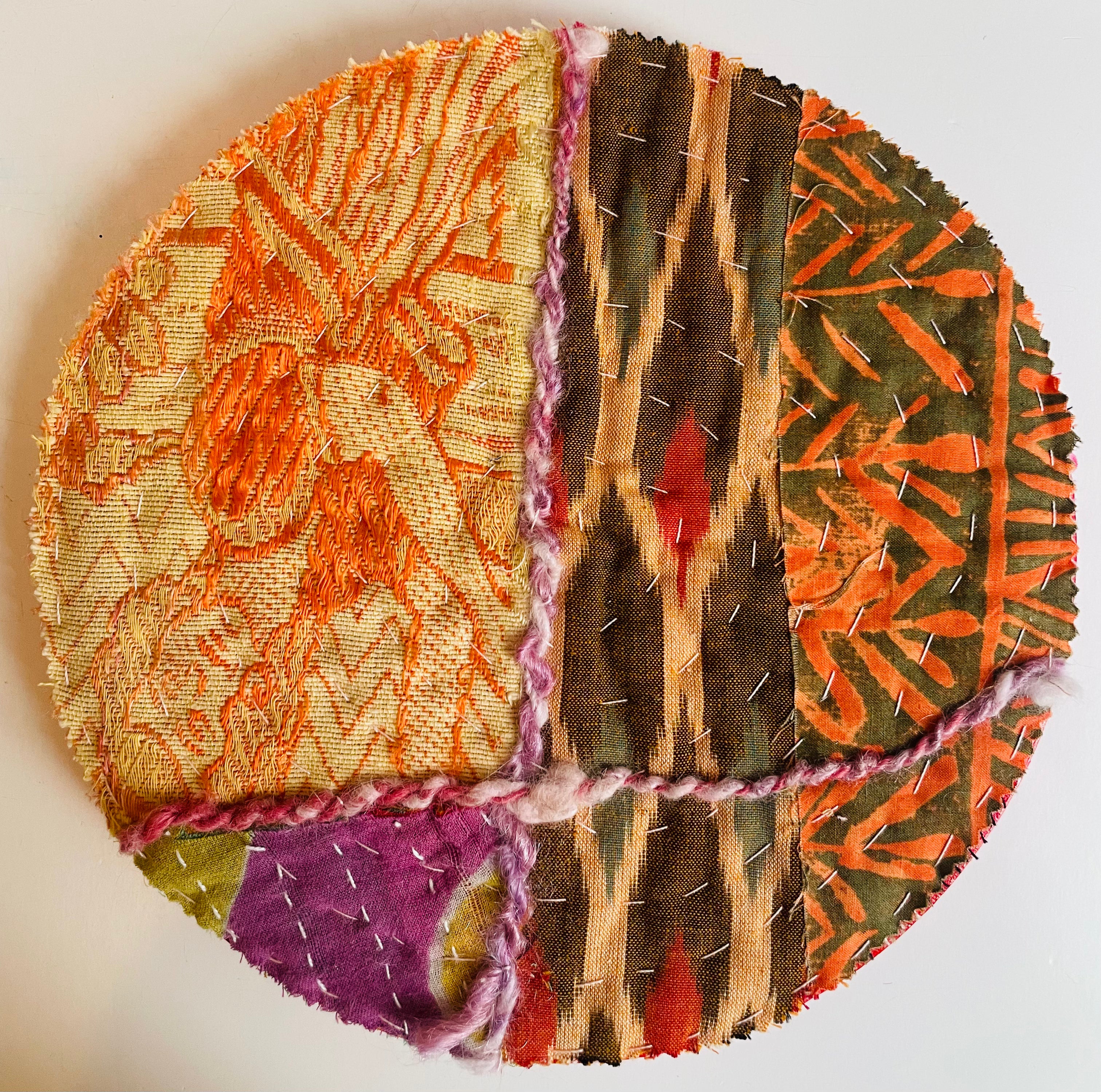 Mojo Quilts and More - Large Round Fiber Art Pieces