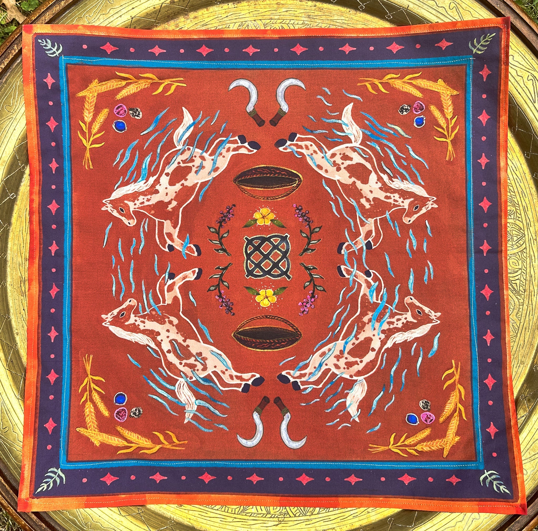 Guided Hand Studios- Wheel of the Year Altar Cloth: Lunasa