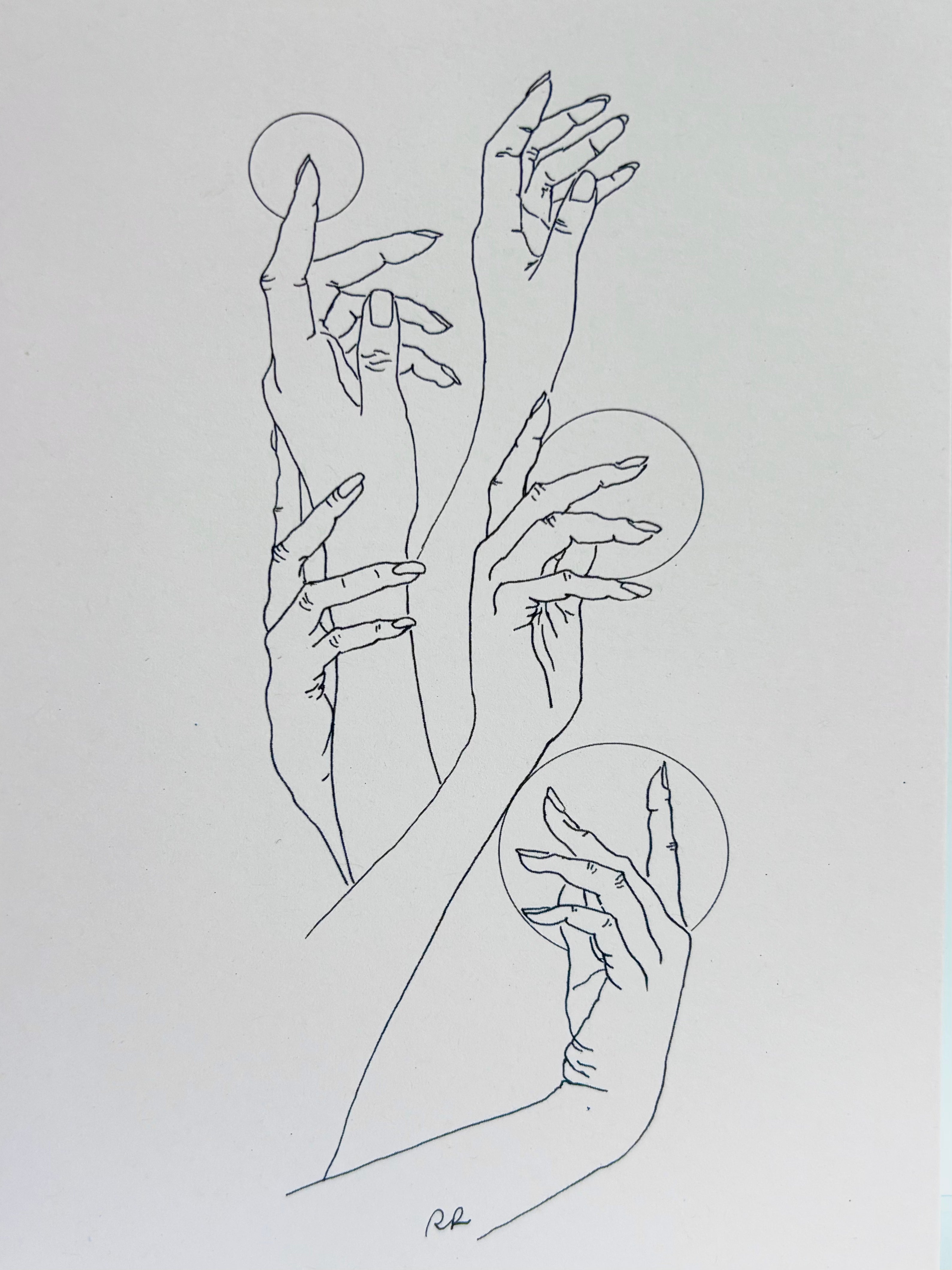 Rachel René - Five Hands Print