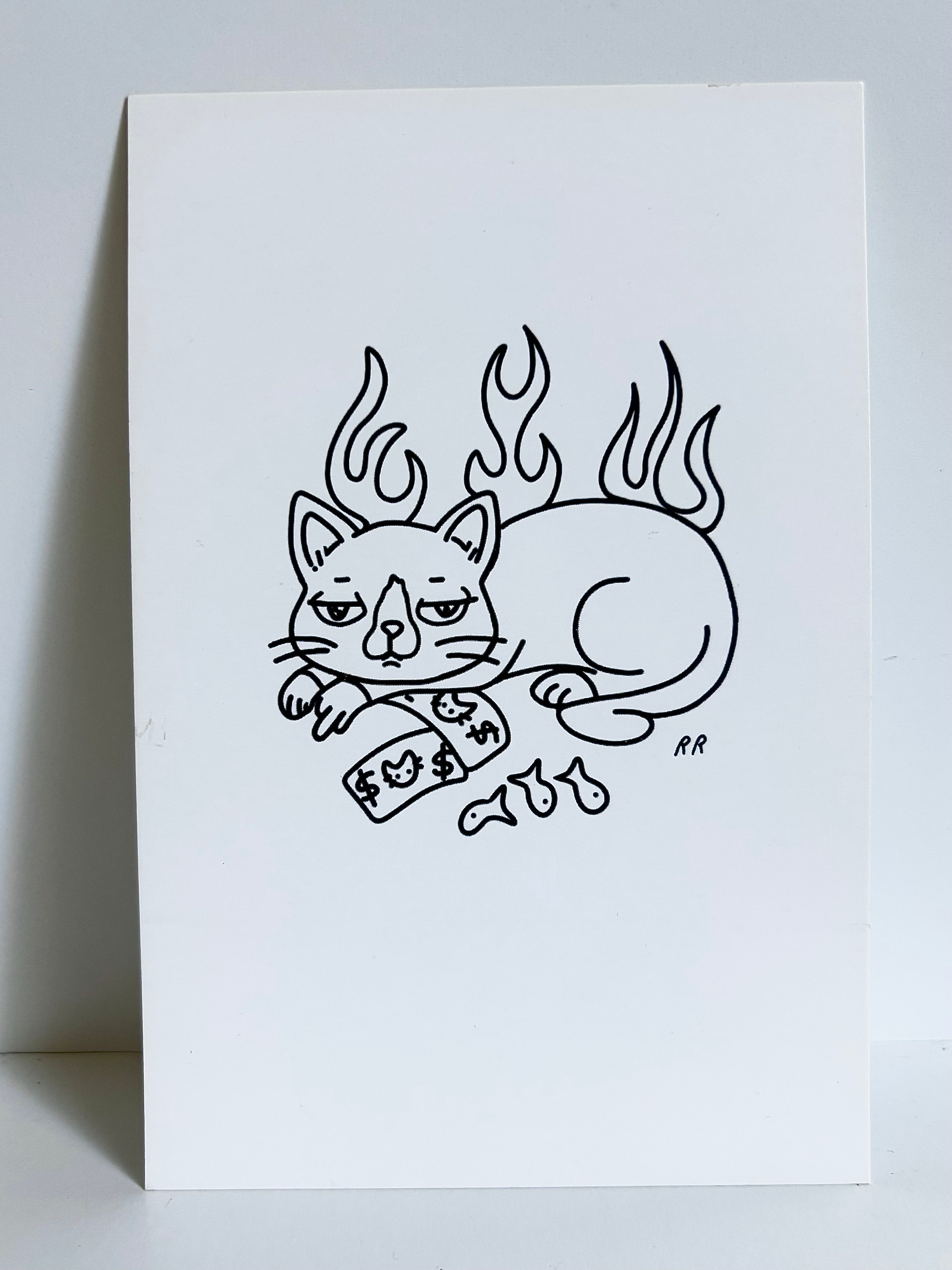 Rachel René - Moneycat Print