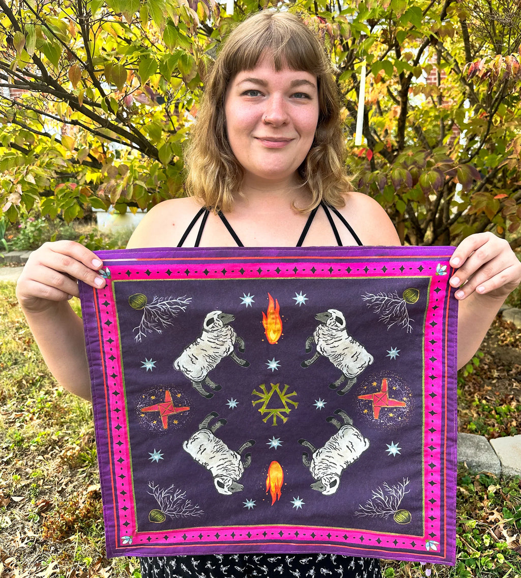 Guided Hand Studios- Wheel of the Year Altar Cloth: Imbolc