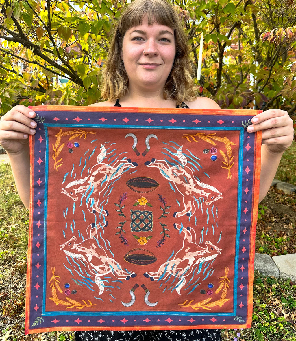 Guided Hand Studios- Wheel of the Year Altar Cloth: Lunasa