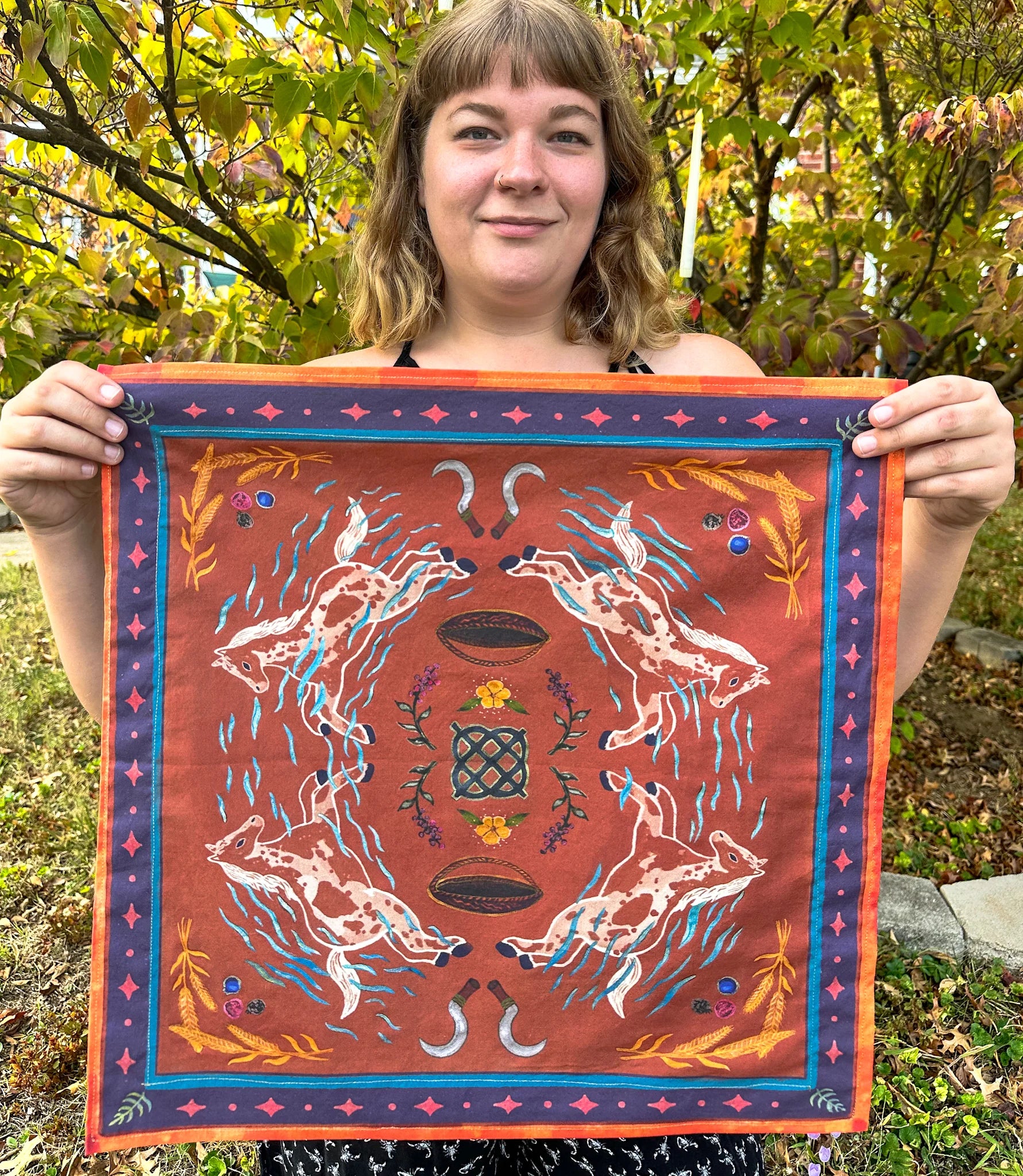 Guided Hand Studios- Wheel of the Year Altar Cloth: Lunasa