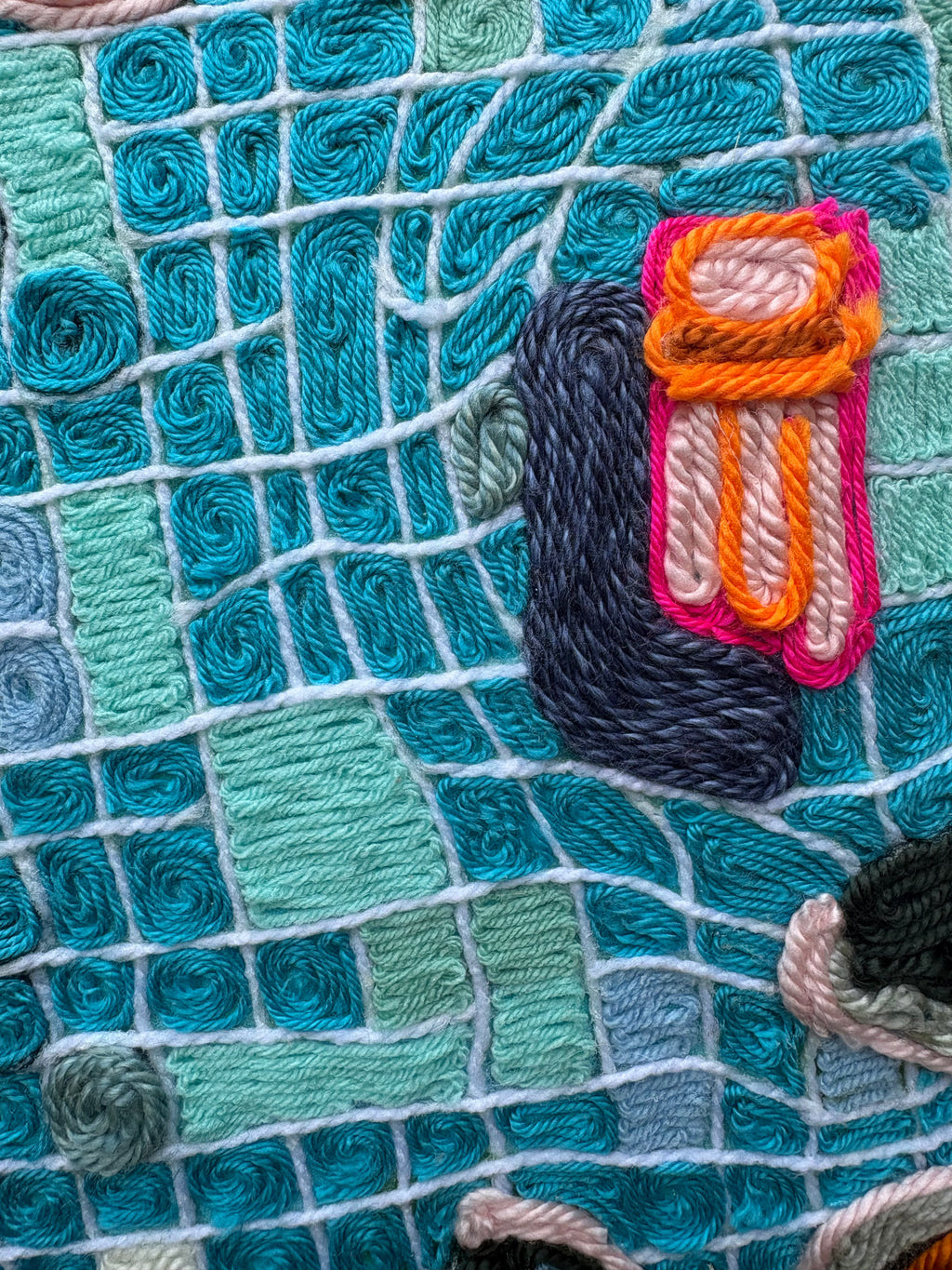 Grayson Schleuning - Pool Tile Yarn Sculpture