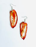 Wild Organic - Long Cut Red Jalapeño Earrings