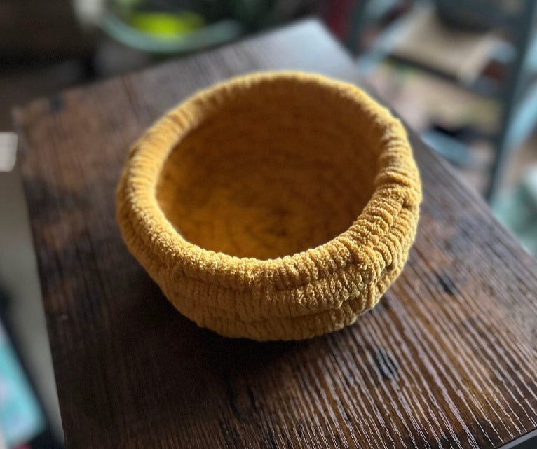Autumn Fox - 7" Deep Yellow Hand-Made Basket
