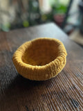 Autumn Fox - 4.5" Shallow Yellow Hand-Made Basket