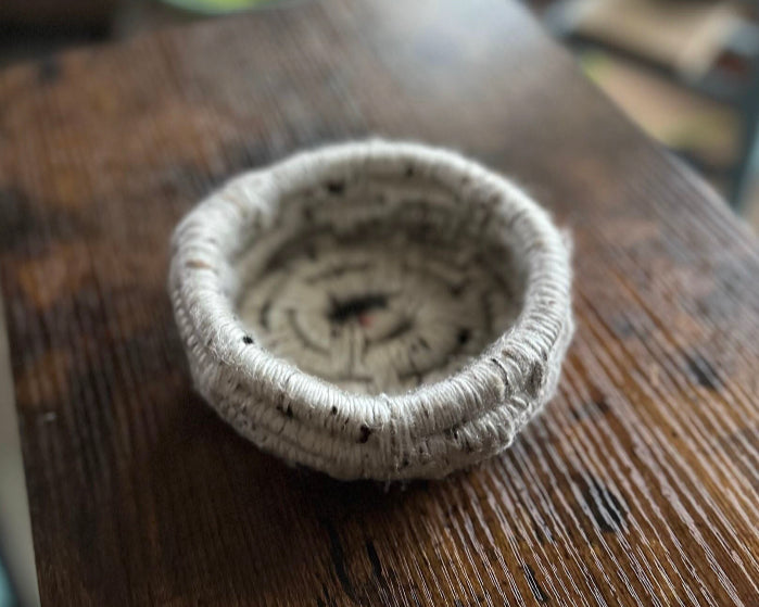 Autumn Fox - 5" Deep White Confetti Hand-Made Basket