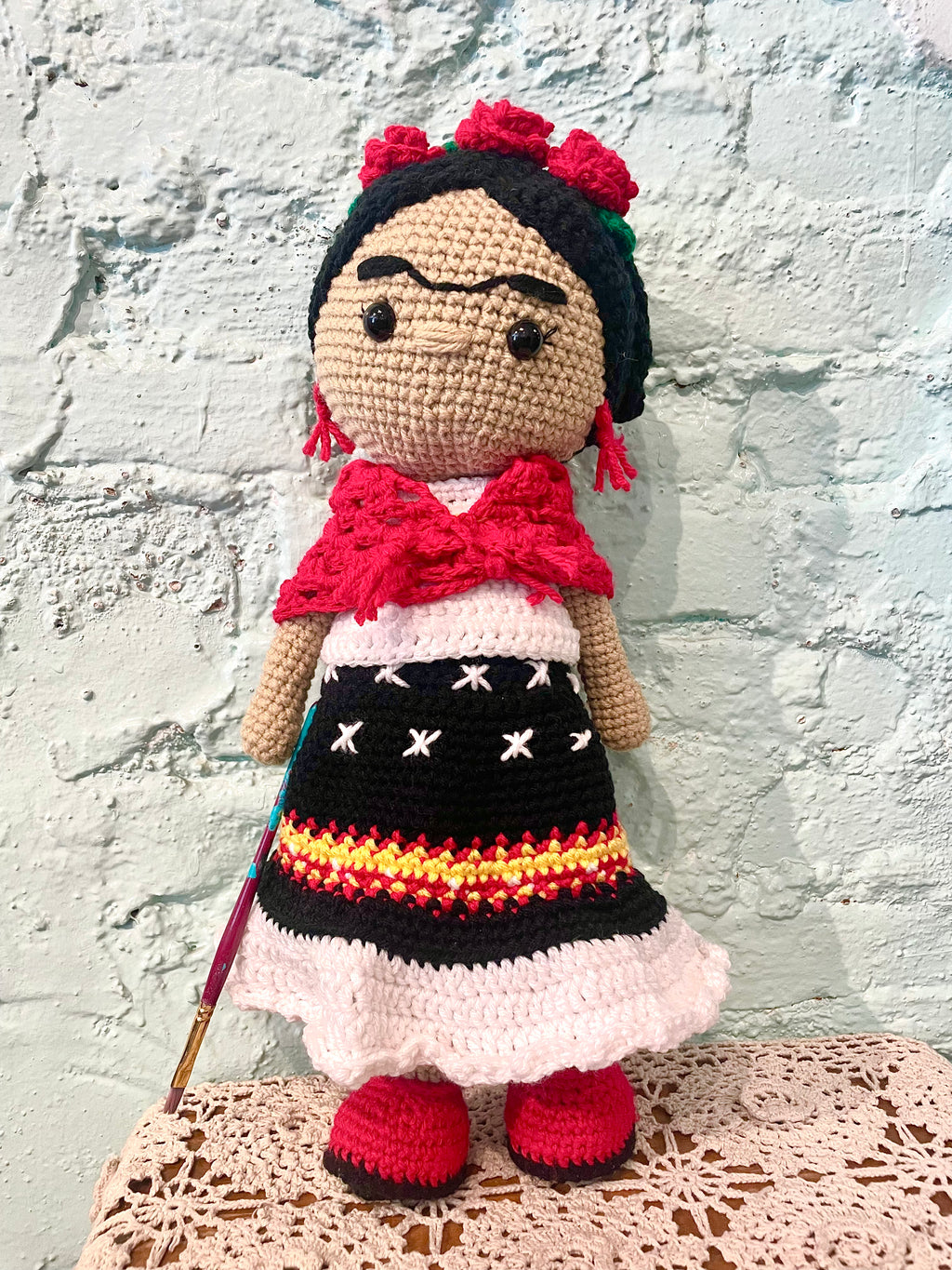 Gretchen Leachman - Crochet Frida Kahlo Doll