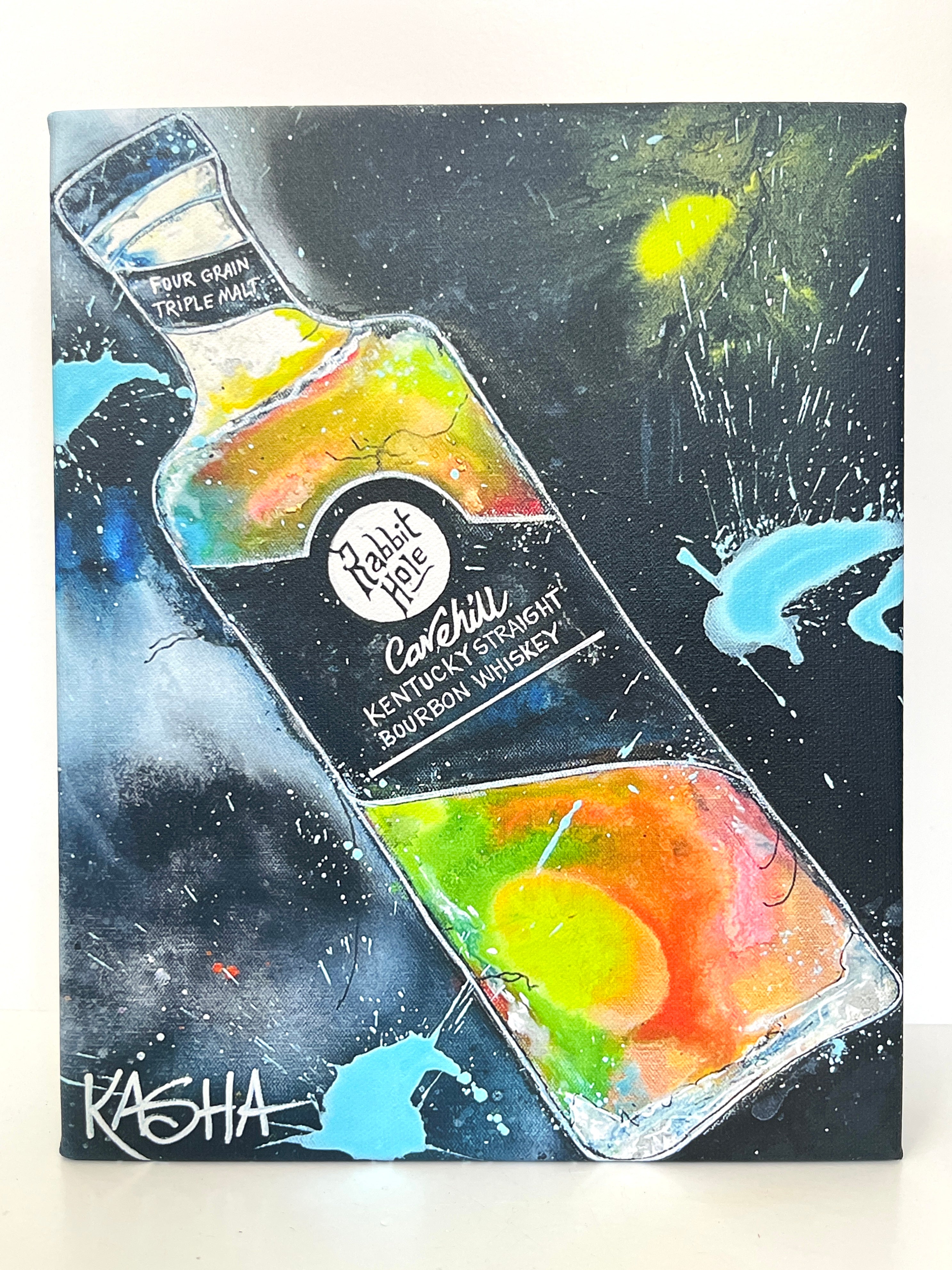 Kasha Giclee Canvas Bourbon Print - Rabbit Hole