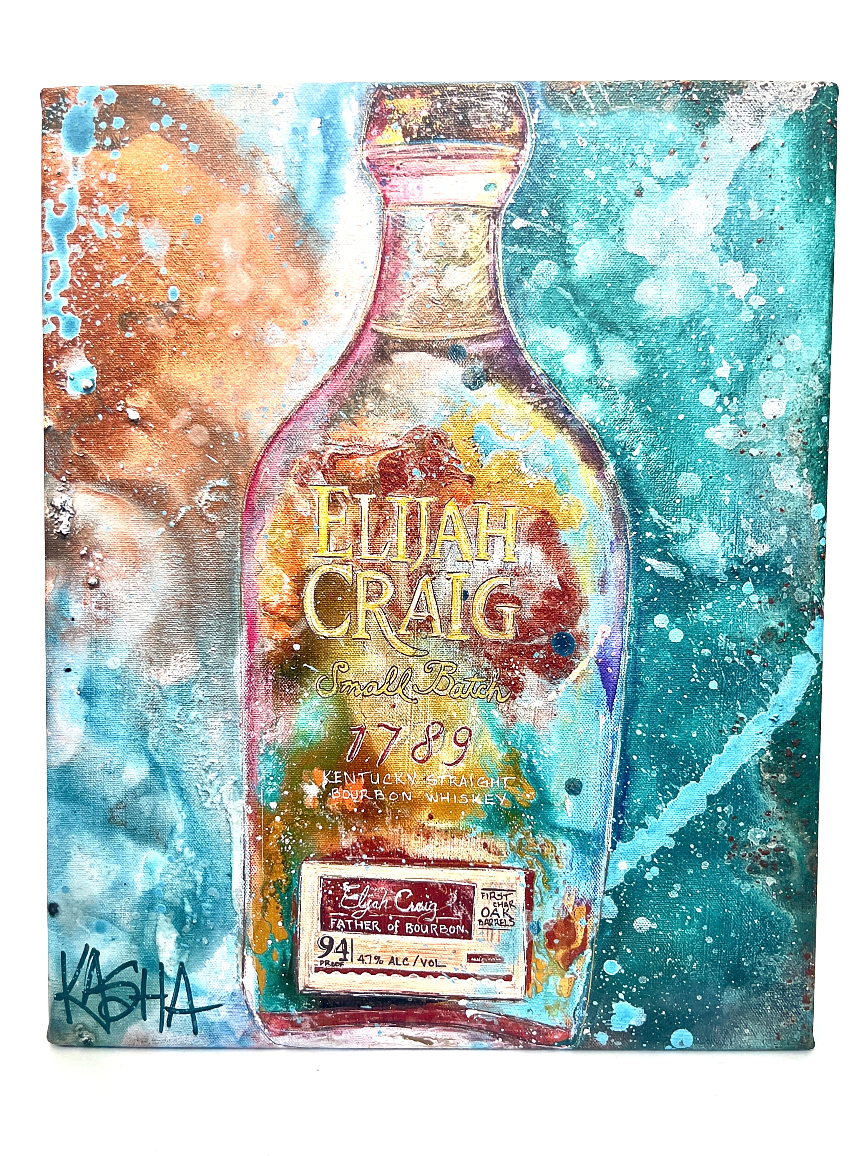 Kasha Giclee Canvas Bourbon Print - Elijah Craig