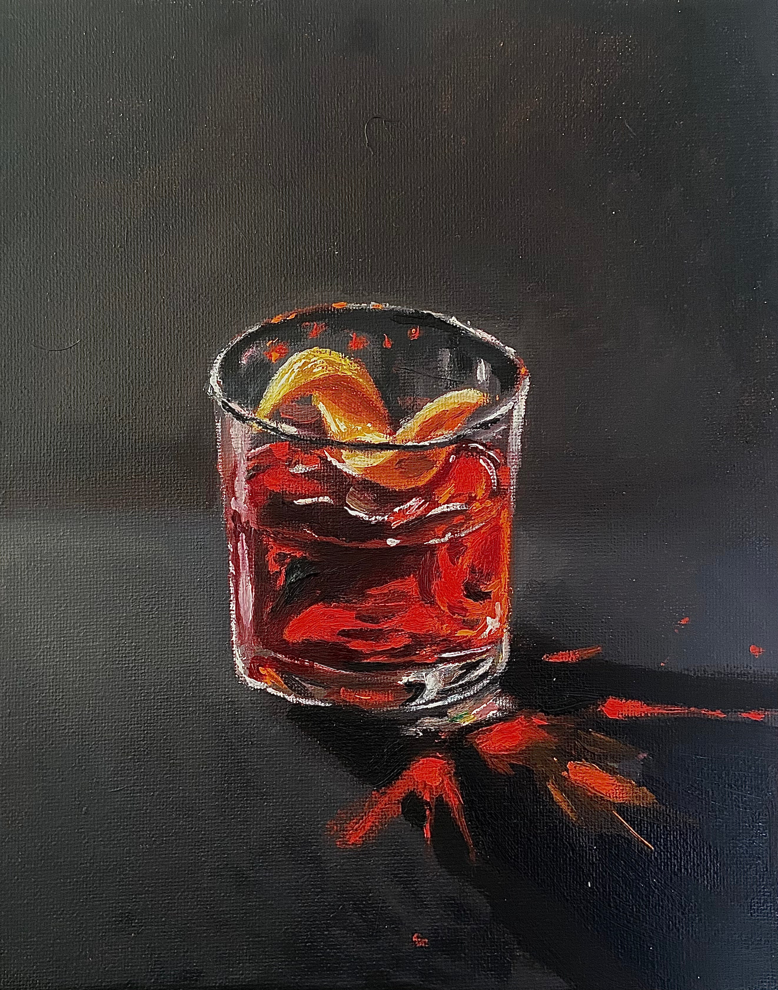 Jacob Grant - Negroni Cocktail Painting Print