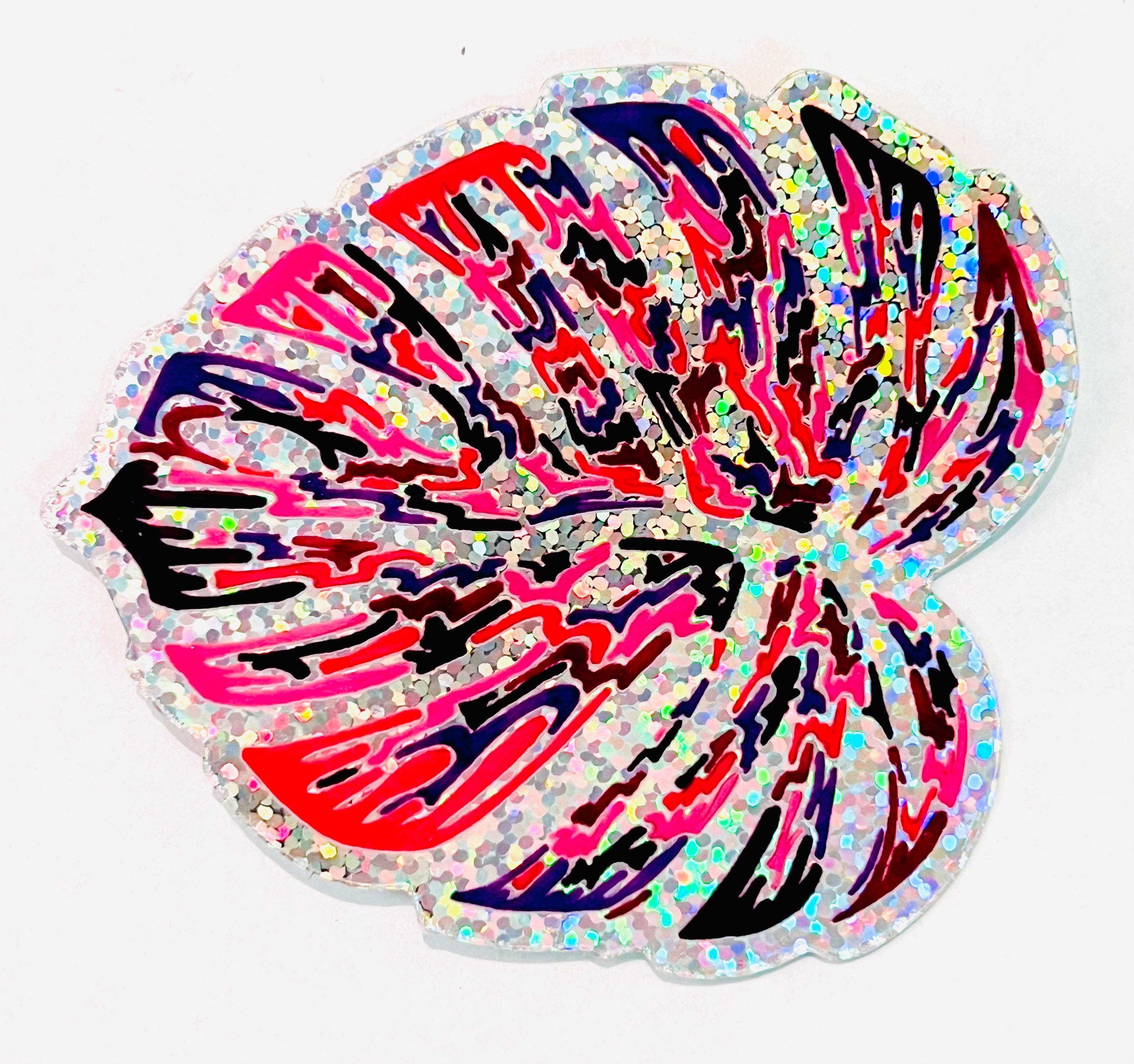 Disco Bird - Sparkle Monstera Leaf Sticker