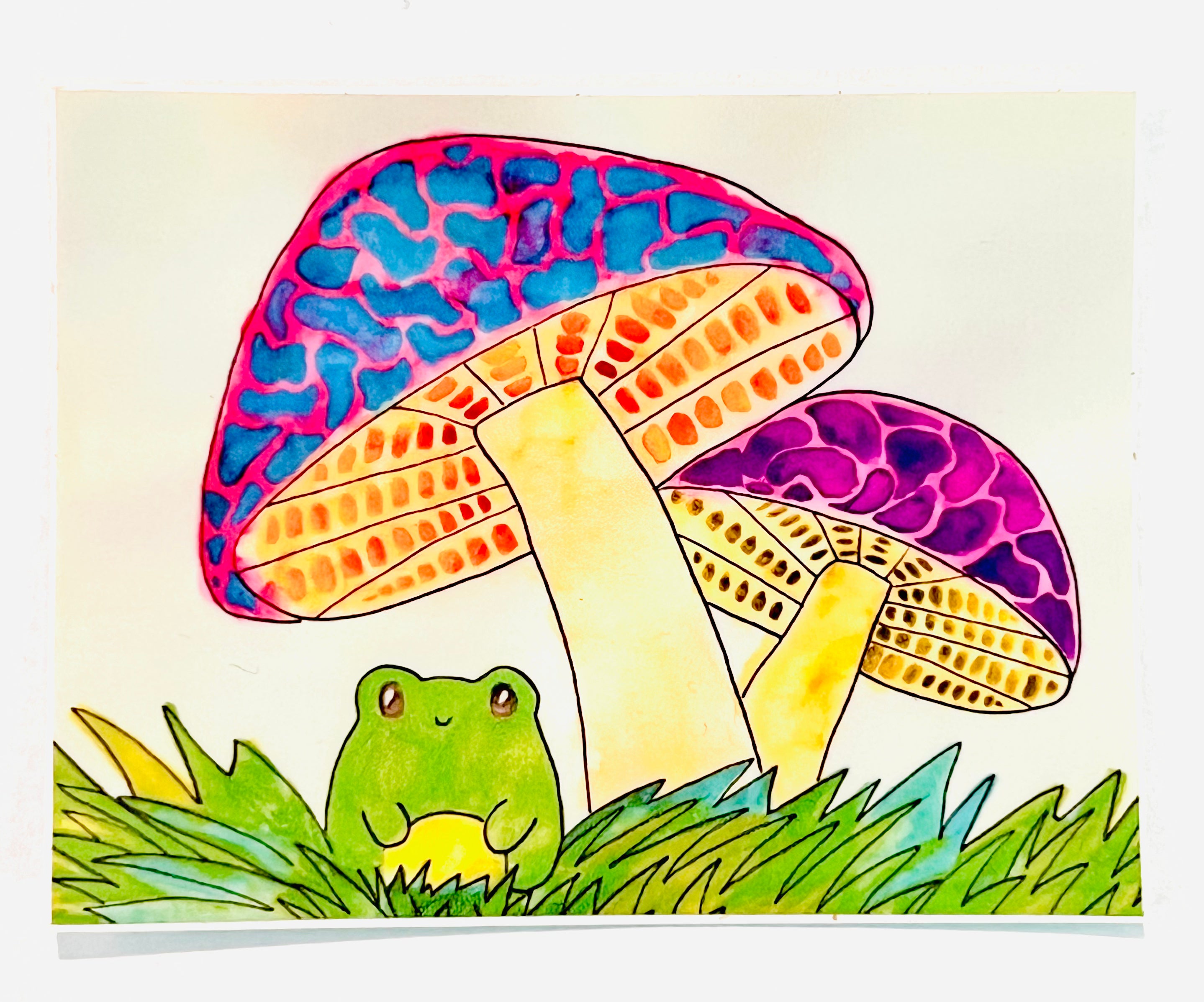 Disco Bird - Frog + Mushroom Sticker