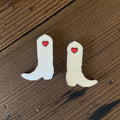 Le Chic Miami - Red Heart Natural Boot Stud Earrings