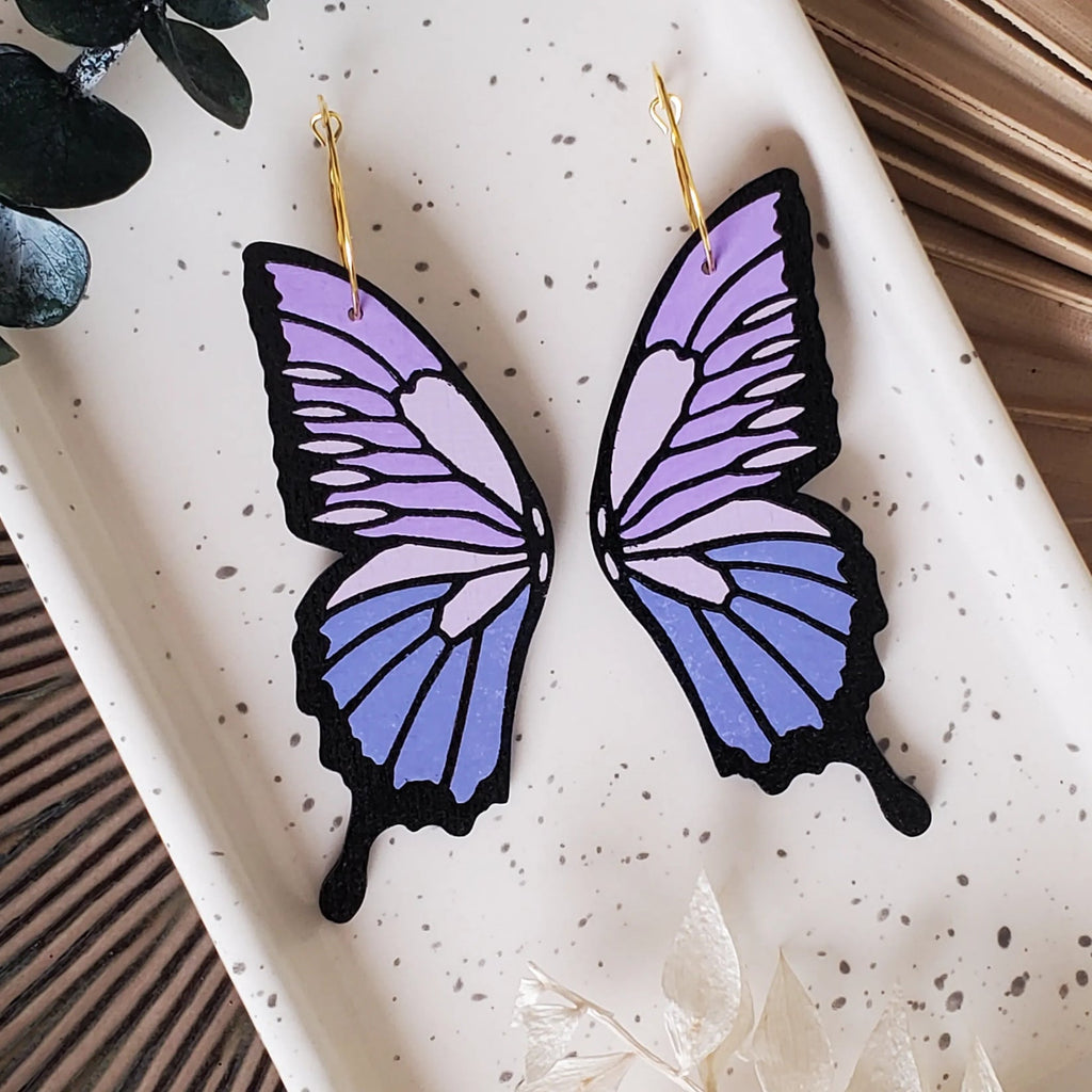 Le Chic Miami -  Lavender Butterfly Hoops