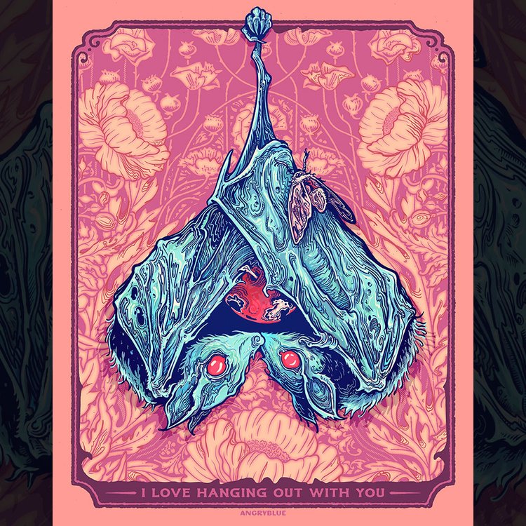 AngryBlue - Lover Bats Print