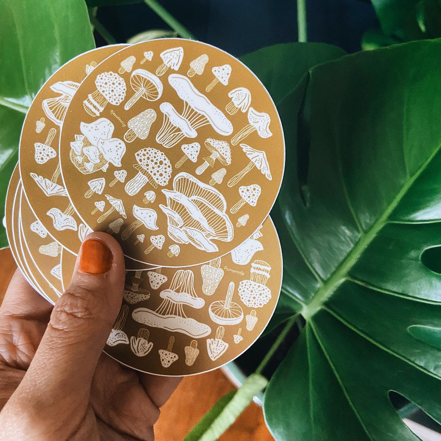 Jessica Holly Creative -Mushrooms Circle Sticker