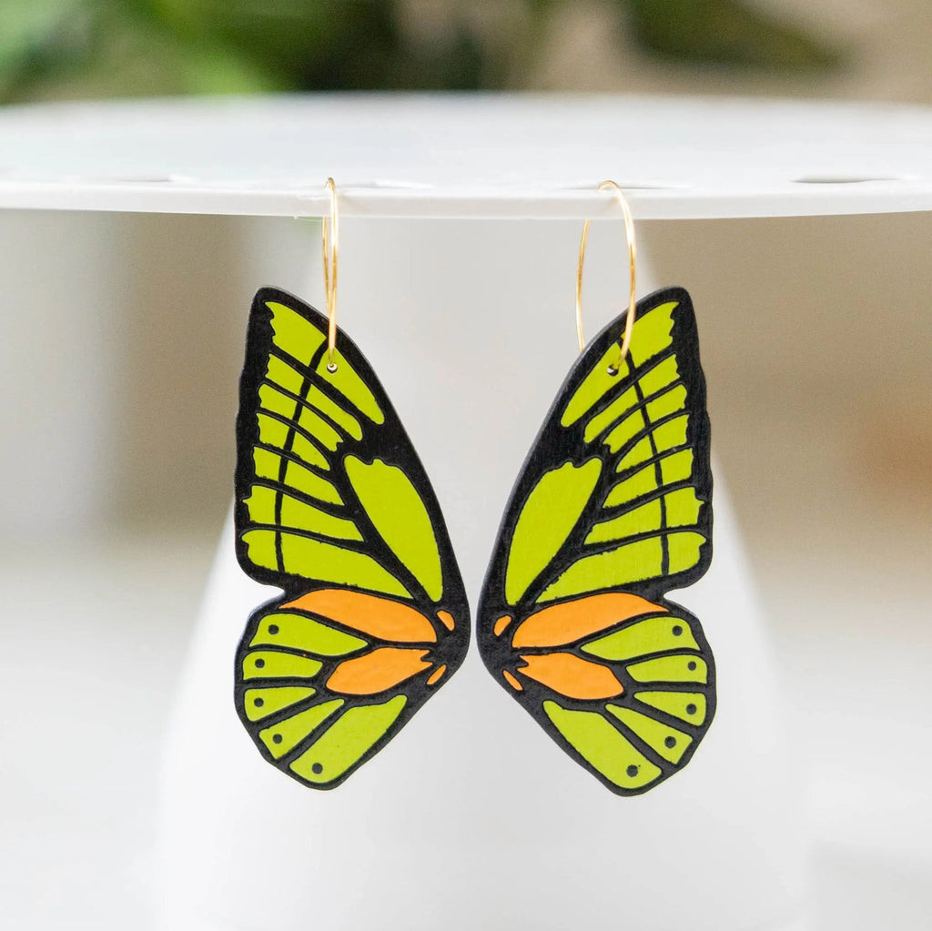 Le Chic Miami - Neon Butterfly Wing Earrings