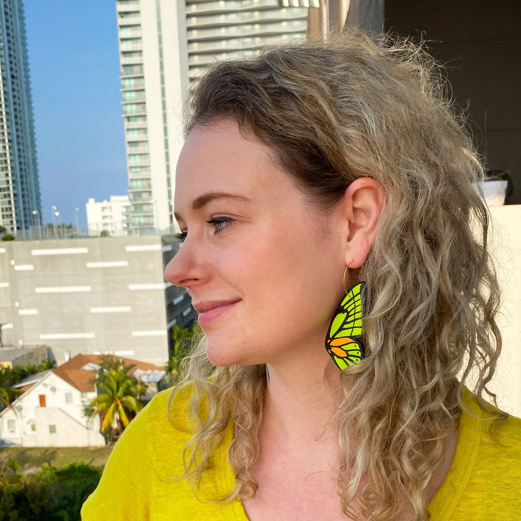 Le Chic Miami - Neon Butterfly Wing Earrings