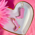 Le Chic Miami - Pink Cowboy Boot Hoop Earrings