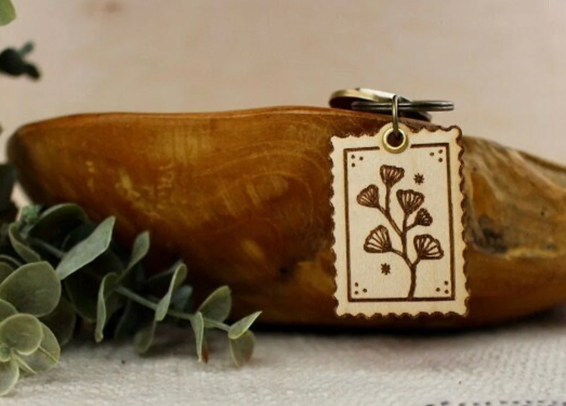 Slate & Stone Co. - Floral Stamp Keychain