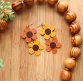 Hunnyhayart - Yellow + Orange Flower Earrings