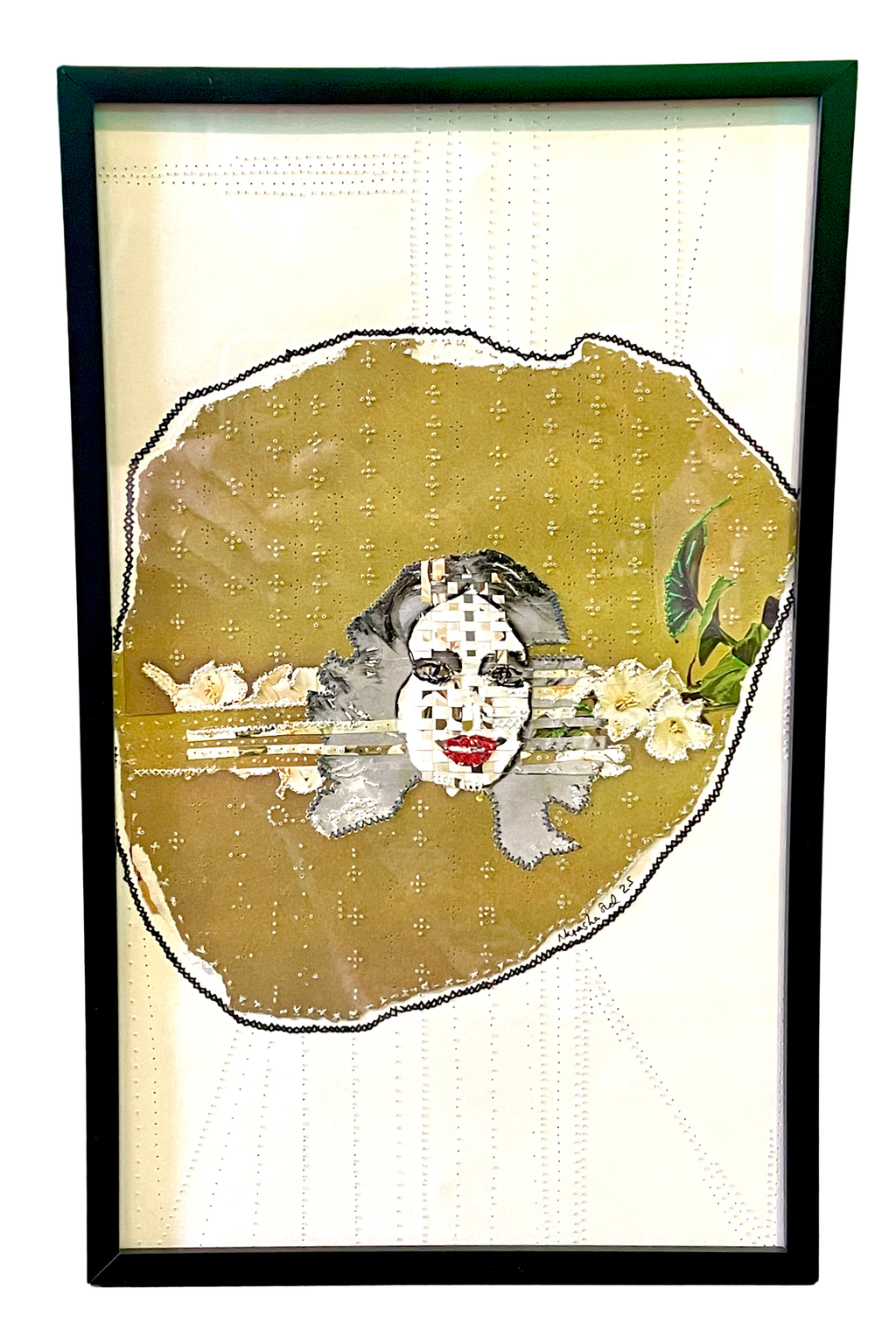 Natasha Sud - Hand Stitched Original Collage - Floral Deconstruction