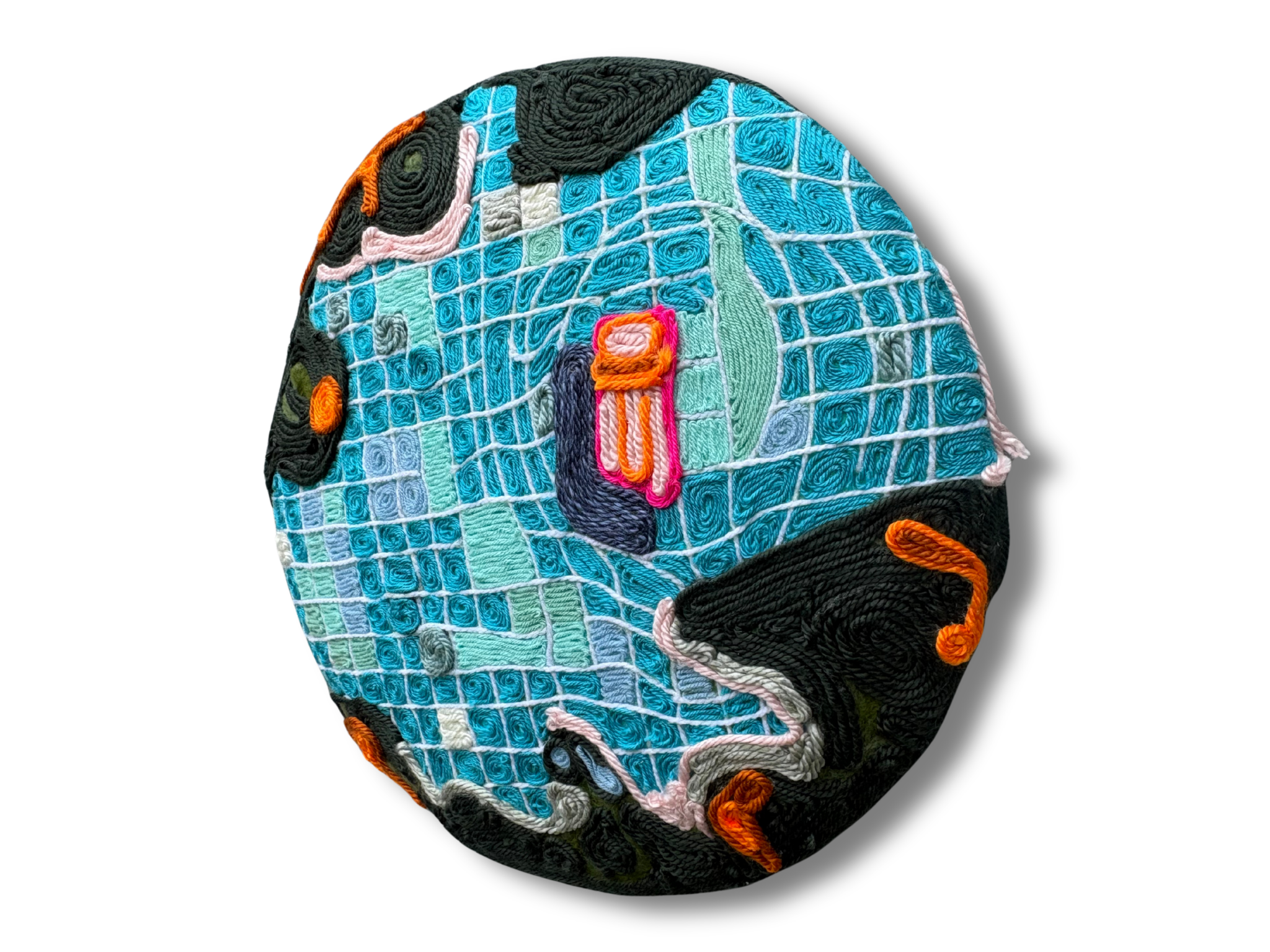Grayson Schleuning - Pool Tile Yarn Sculpture