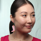 Le Chic Miami - Pink Cowboy Boot Hoop Earrings