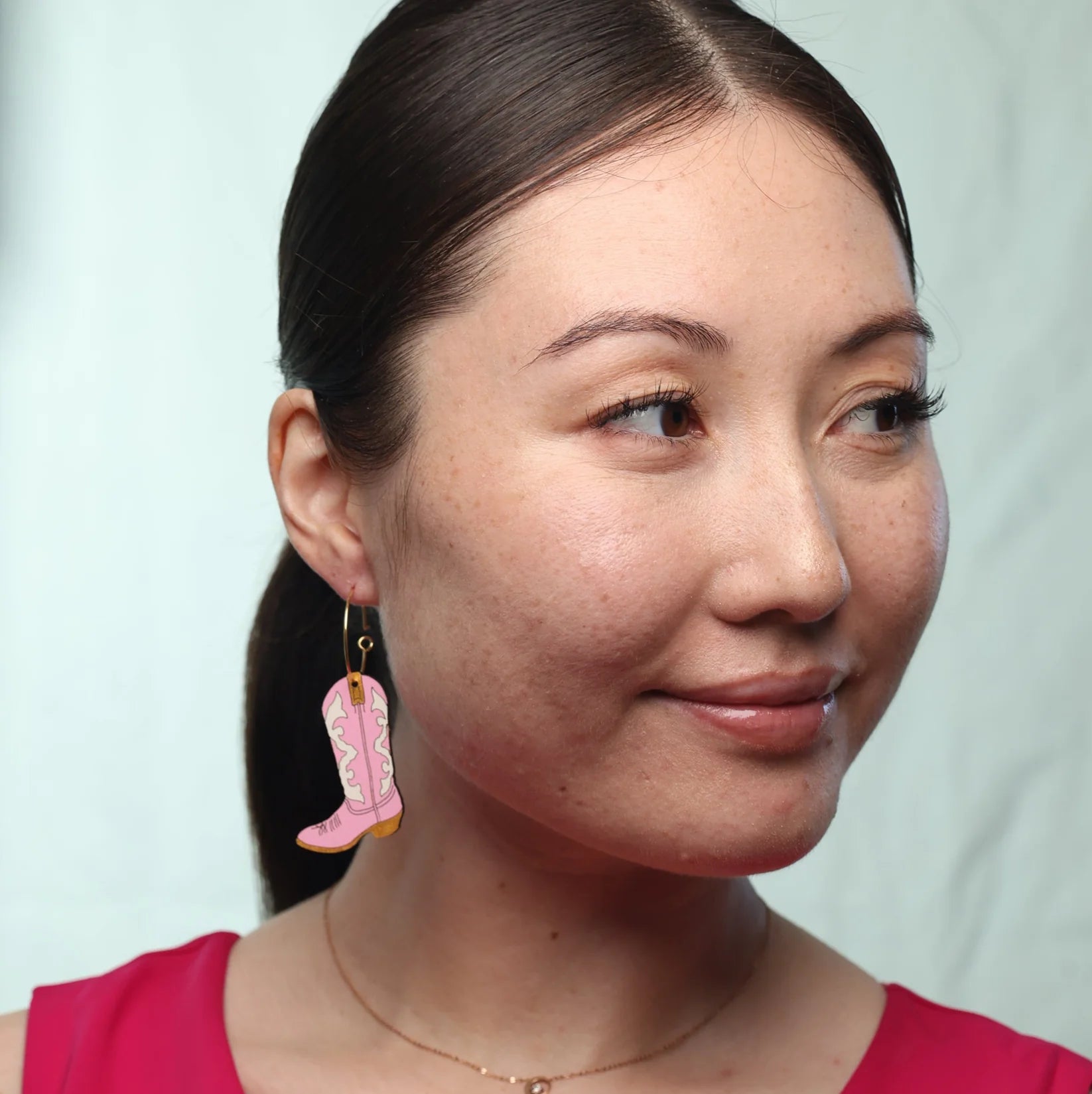 Le Chic Miami - Pink Cowboy Boot Hoop Earrings