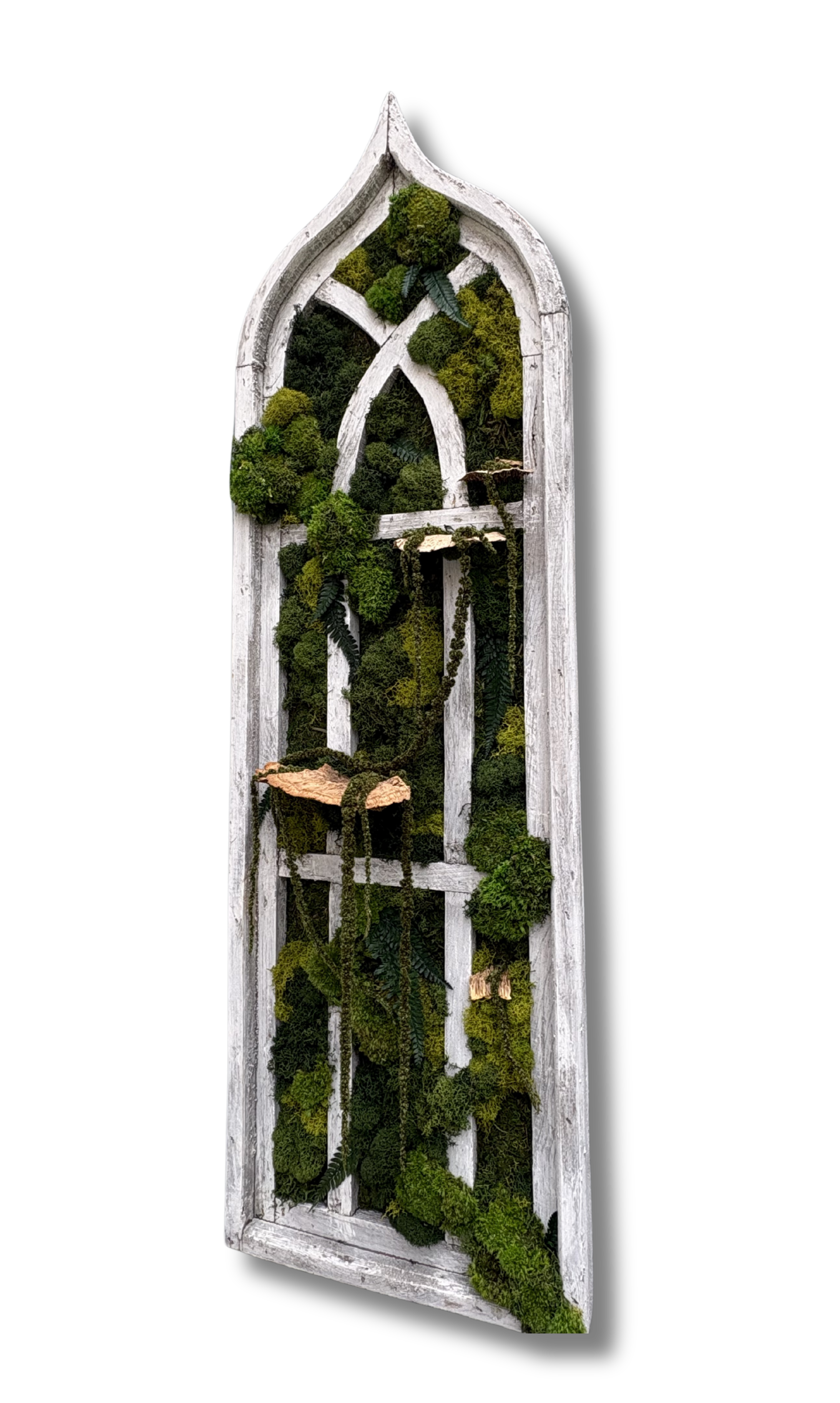 Imani Burns - Vintage Long Window Pane Moss Art