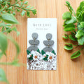 Hunnyhayart - Daisies of Grey Drop Earrings